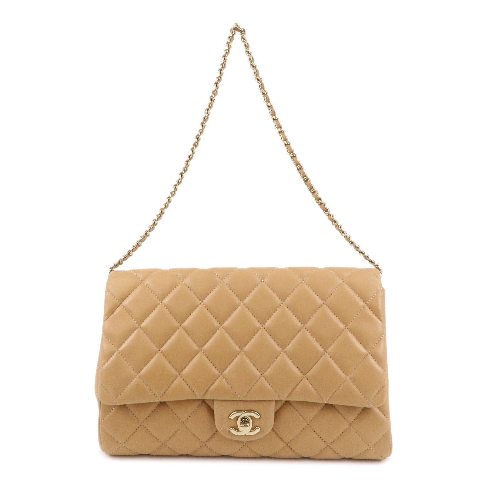 CHANEL Matelasse Lamb Skin SIngle Flap Shoulder Bag A58600