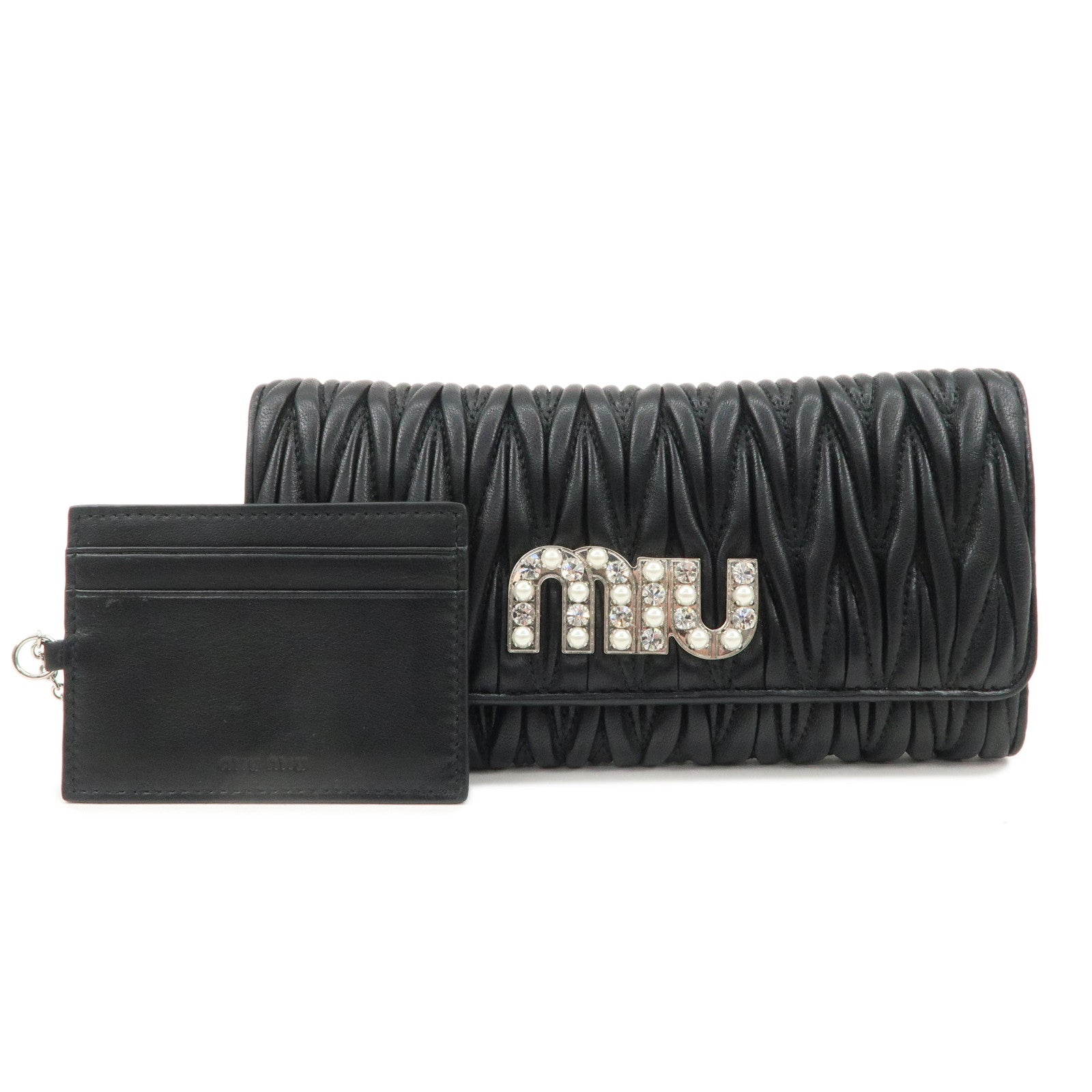 MIU-MIU-Matelasse-Nappa-Crystal-Leather-Hook-Long-Wallet-5MH109