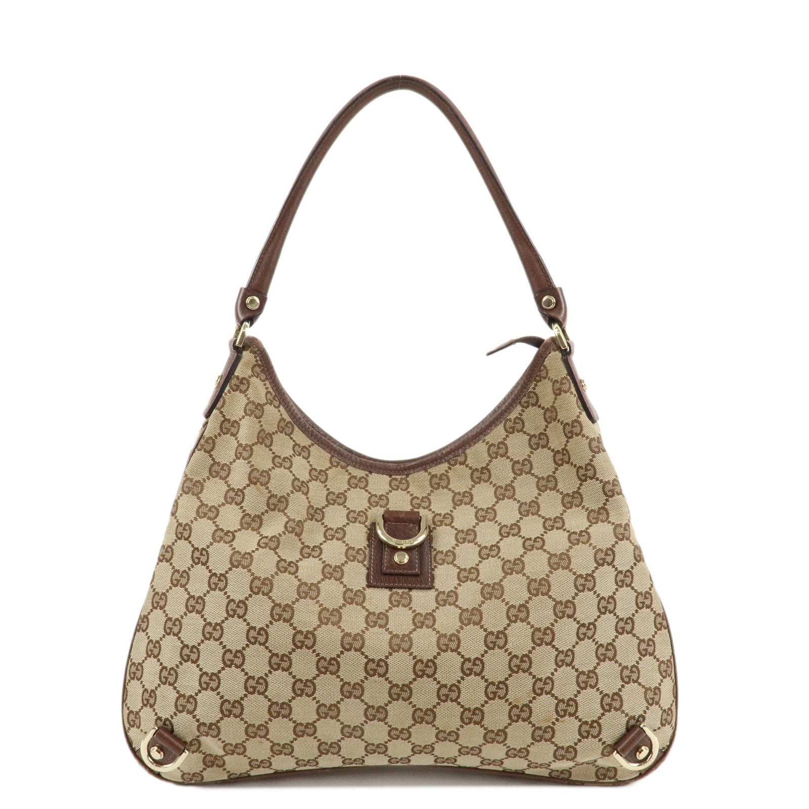 GUCCI-Abbey-GG-Canvas-Leather-Shoulder-Bag-Beige-Brown-130737