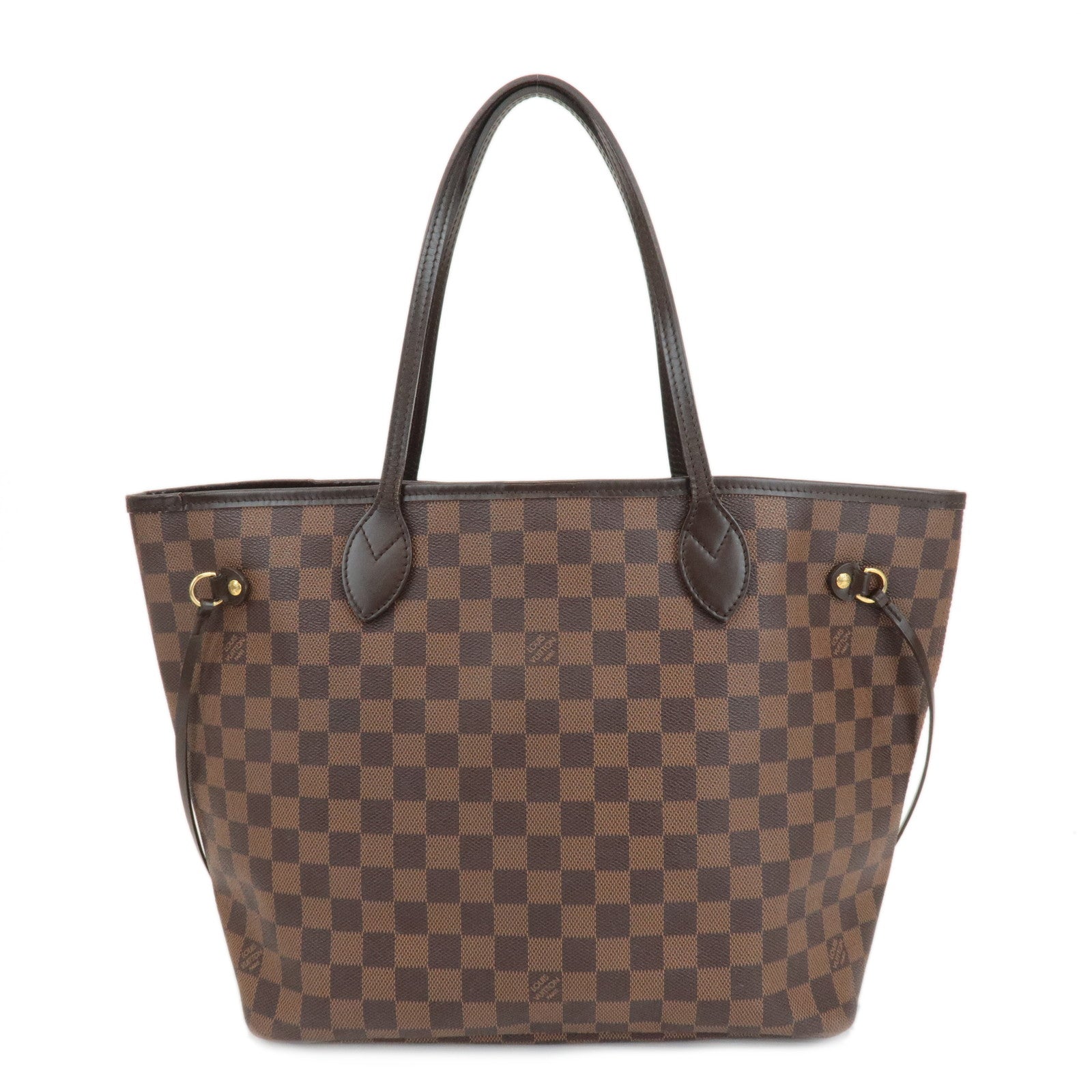 Louis-Vuitton-Damier-Neverfull-MM-Tote-Bag-Hand-Bag-Brown-N51105