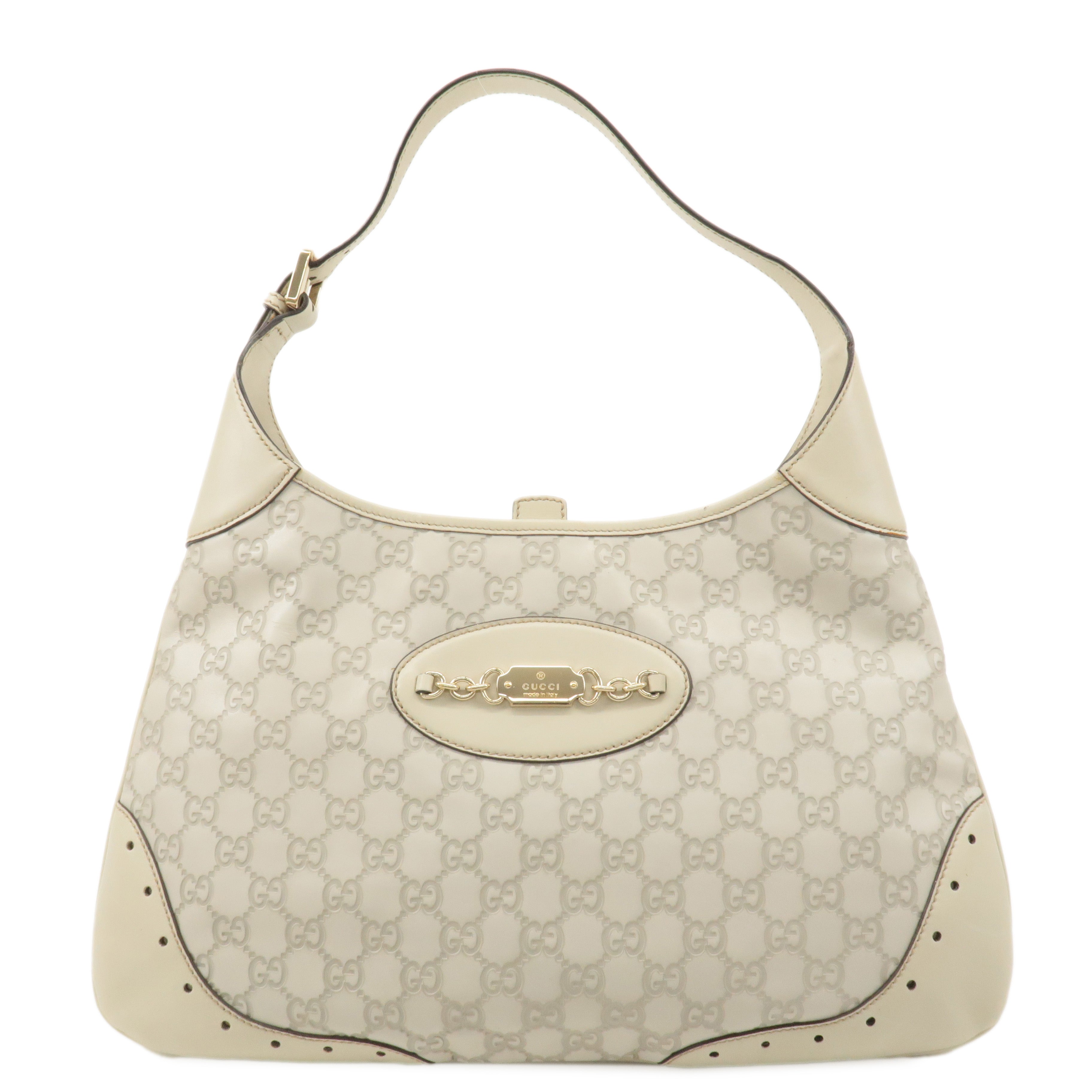 GUCCI Guccissima Leather Shoulder Bag Hand Bag Ivory 145781