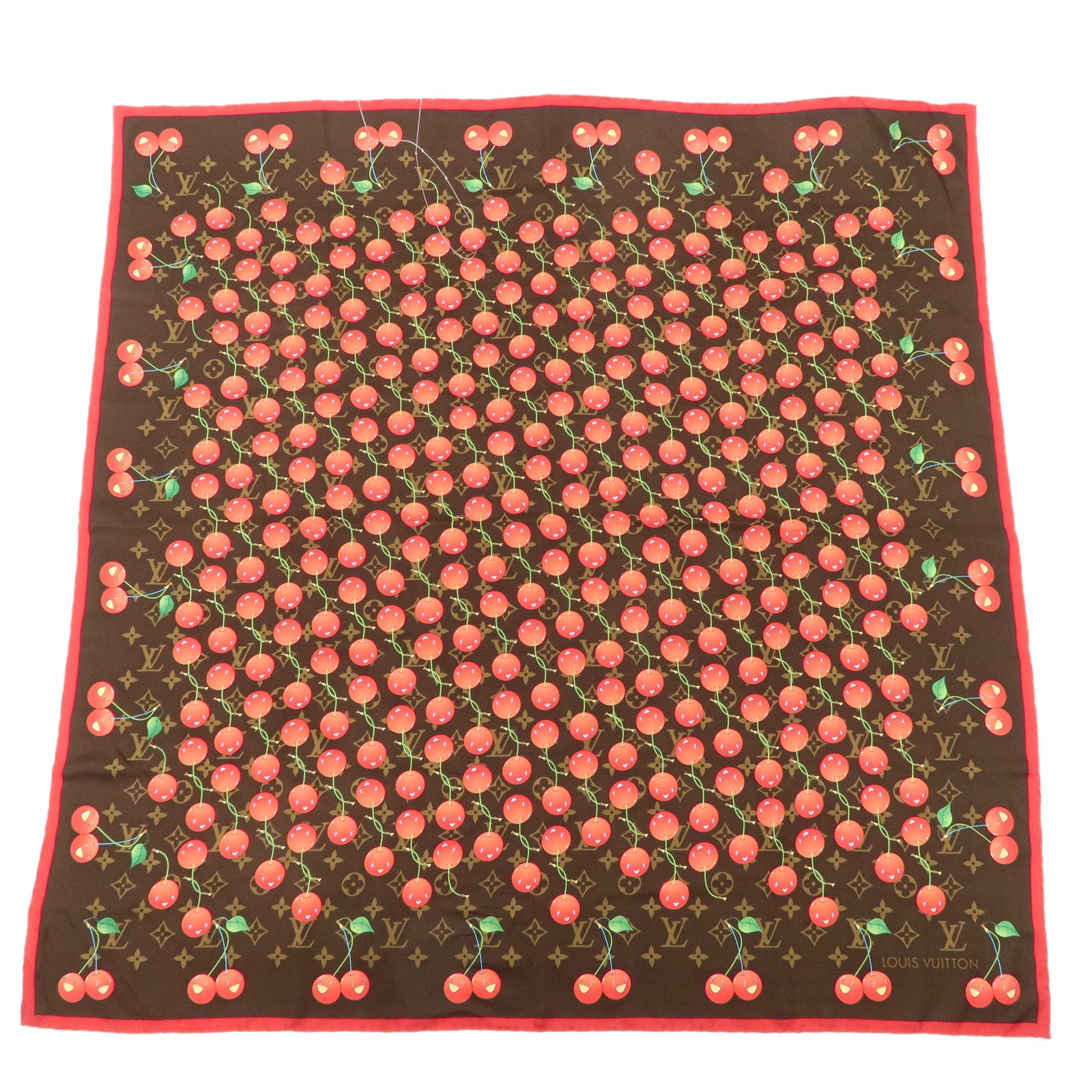 Louis-Vuitton-Monogram-Cherry-Silk-100%-Scarf-M71962