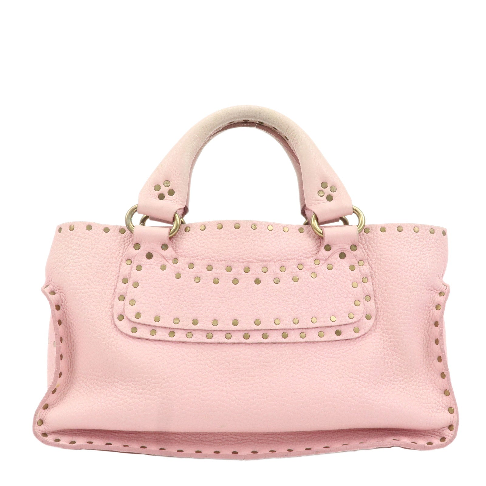 CELINE-Macadam-Suede-Boogie-Hand-Bag-Pink