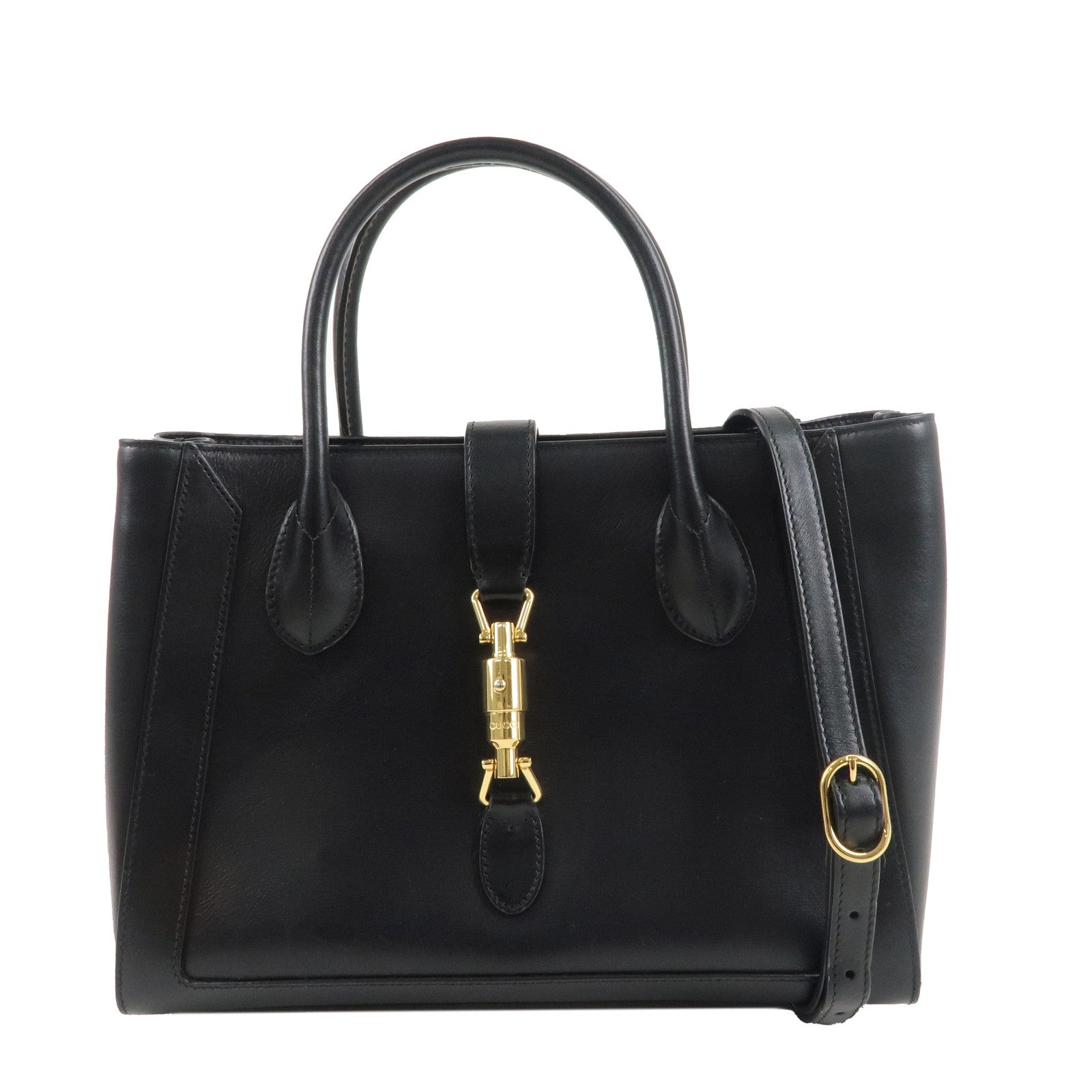 GUCCI-Jackie-1961-Leather-2Way-Shoulder-Bag-Black-649016