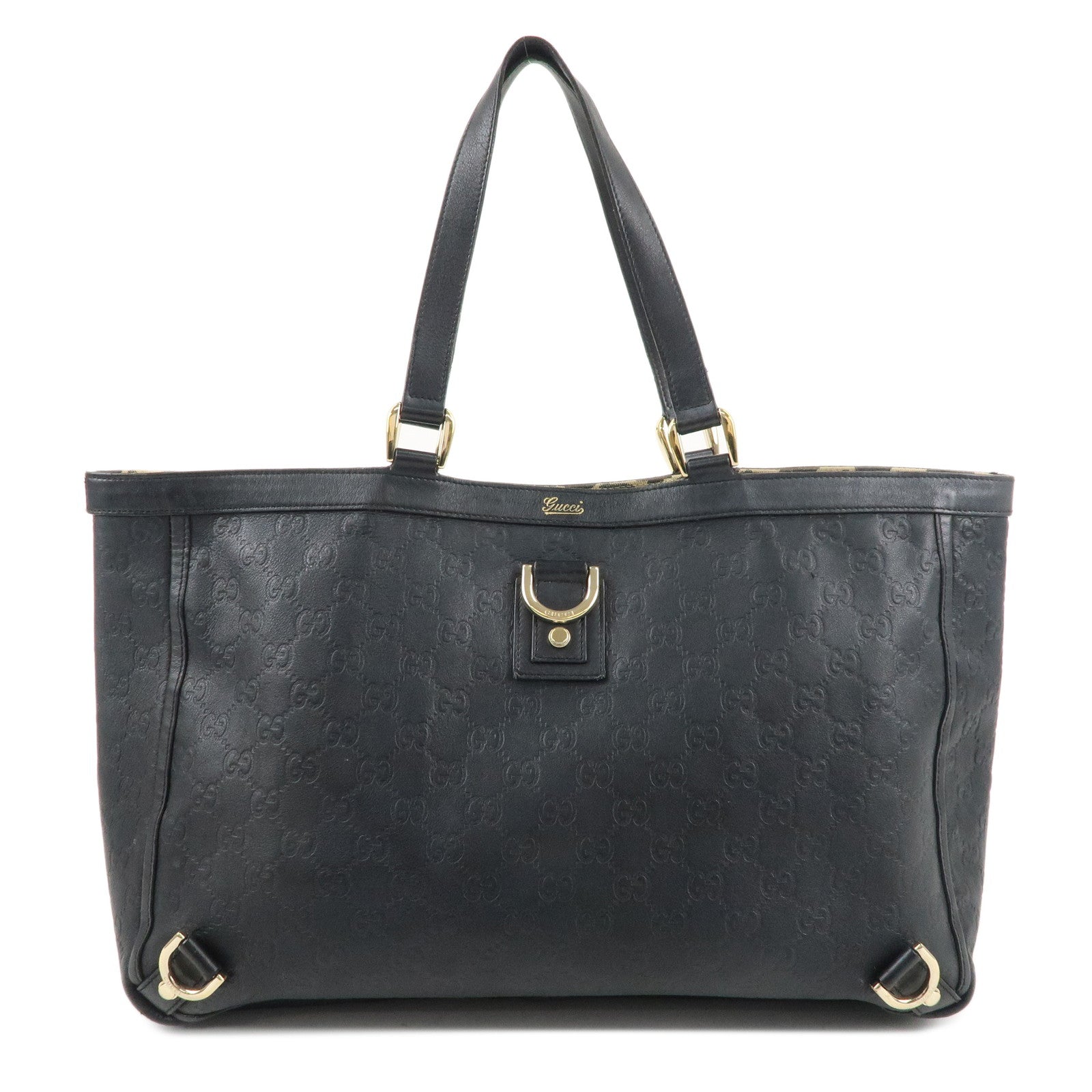 GUCCI-Abbey-Guccissima-Leather-Tote-Bag-Black-141472