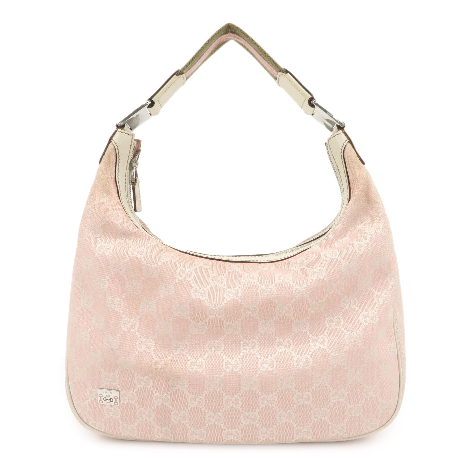 GUCCI-Sherry-Line-GG-Canvas-Leather-Shoulder-Bag-Pink-145757