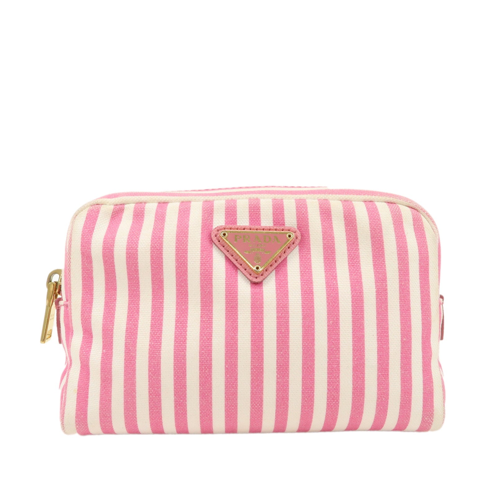 PRADA-Capana-Canvas-Pouch-Pink-White-Stripe-1NA021