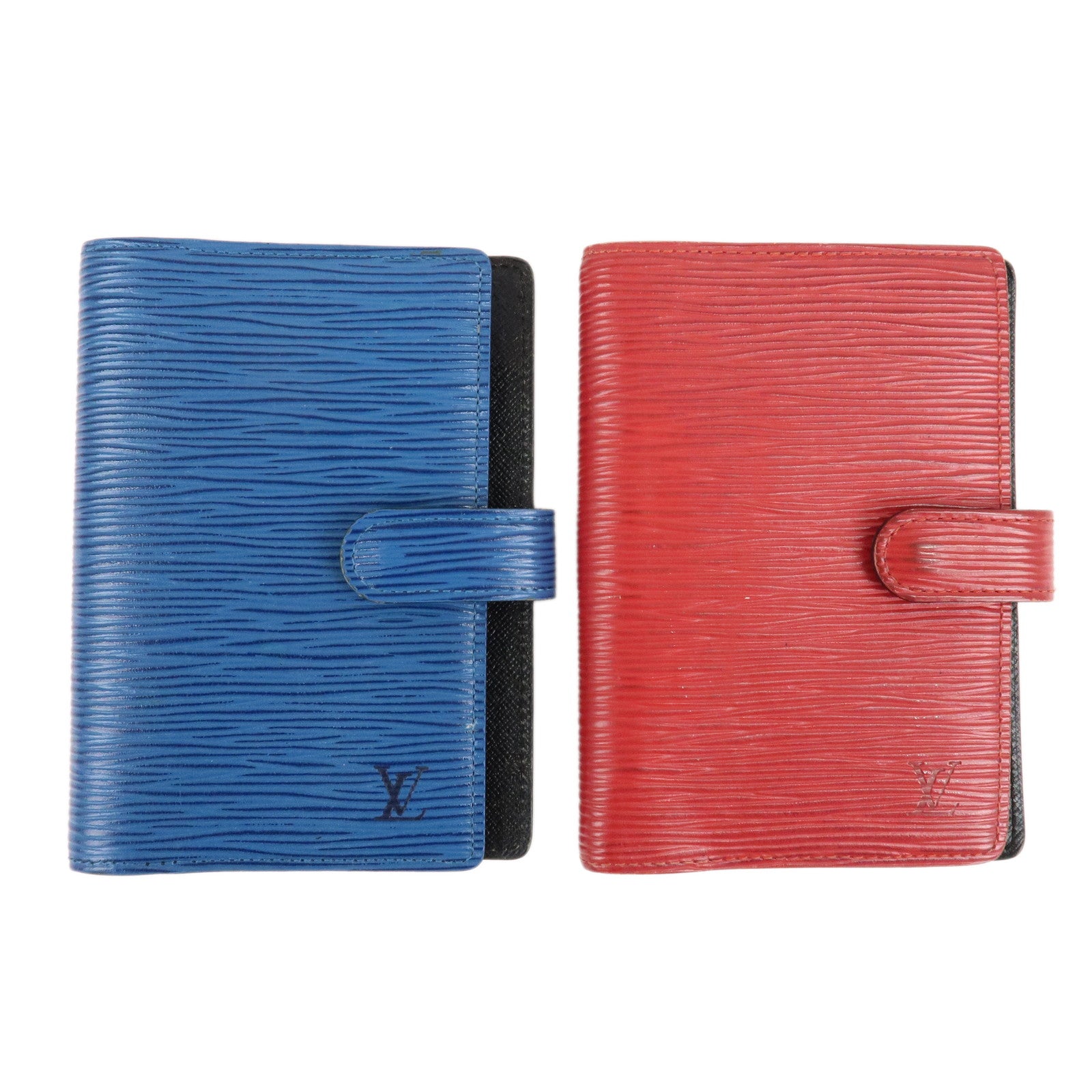 Louis-Vuitton-Epi-Set-of-2-Agenda-Planner-Cover-PM-Red-Blue