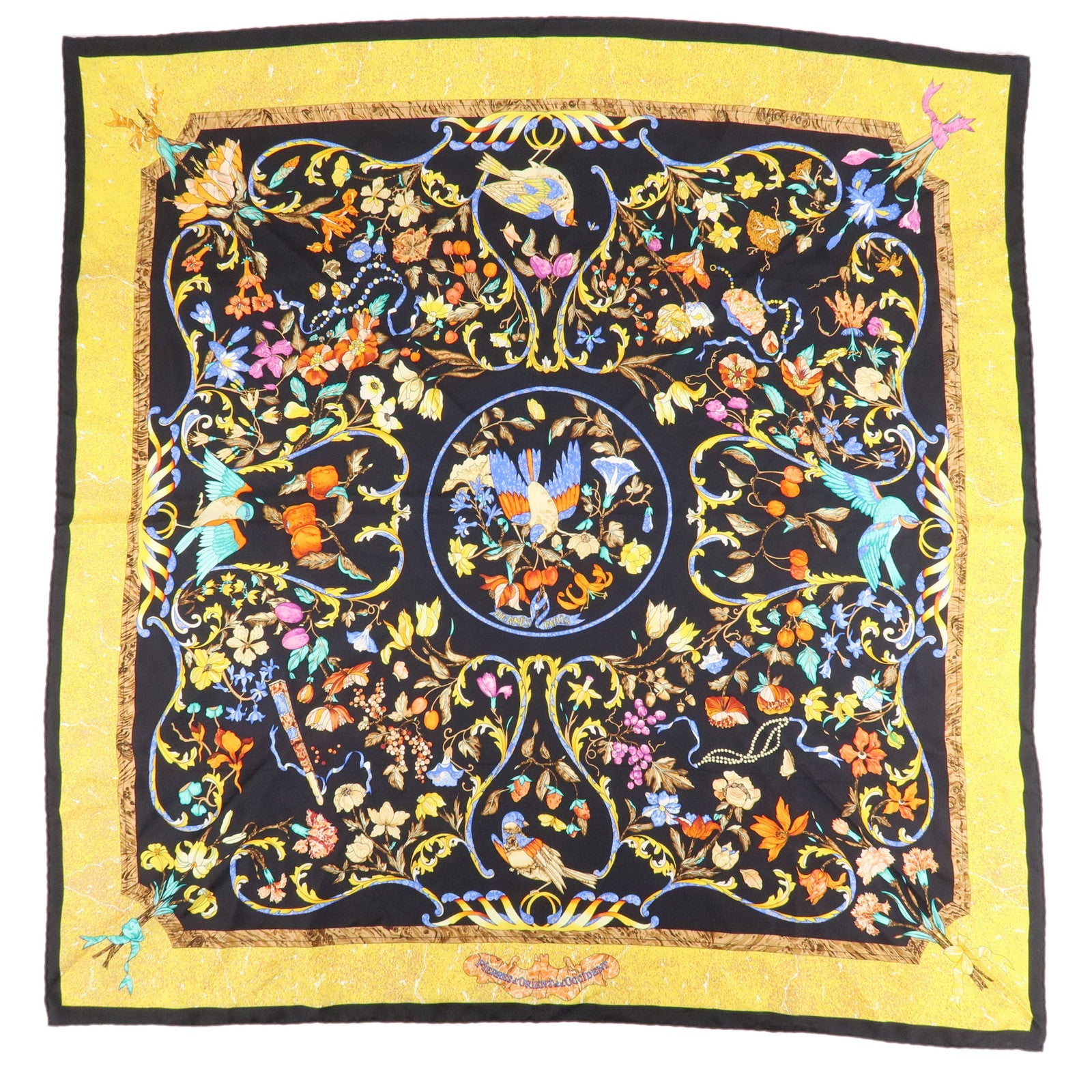 HERMES-Silk-100%-Carre-90-Scarf-PiERRES-d
-ORiENT-et-d
-OCCiDENT