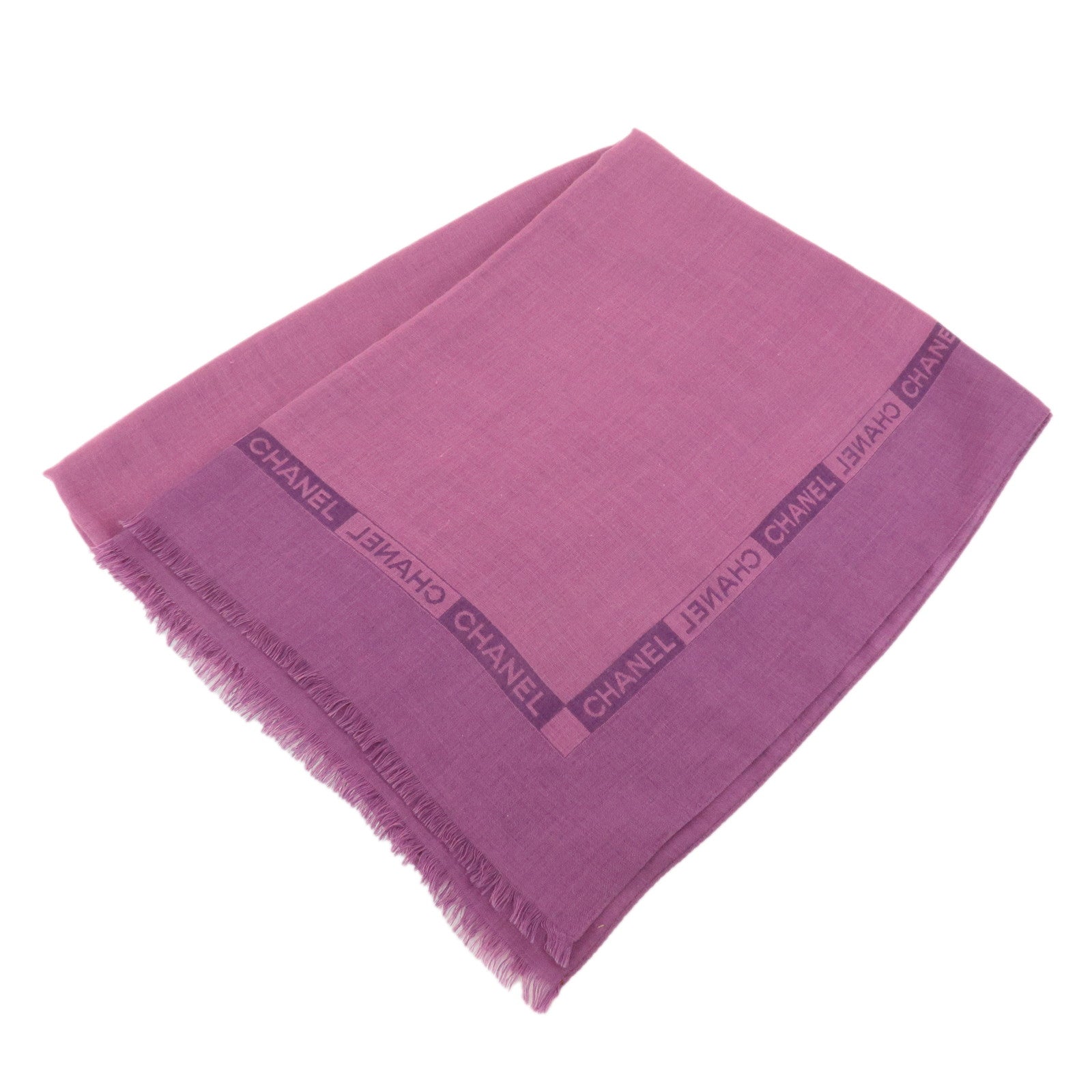 CHANEL-Cashmere-Silk-Scarf-195×73-Purple