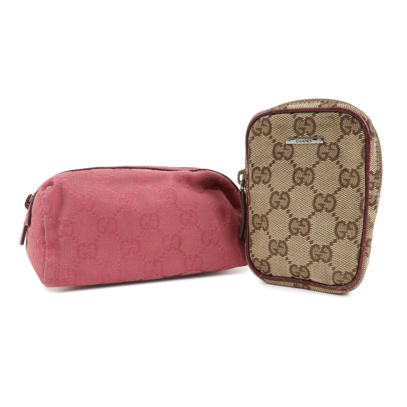 GUCCI-Set-of-2-GG-Canvas-Leathe-Pouch-Cigarette-Case-29596-115249