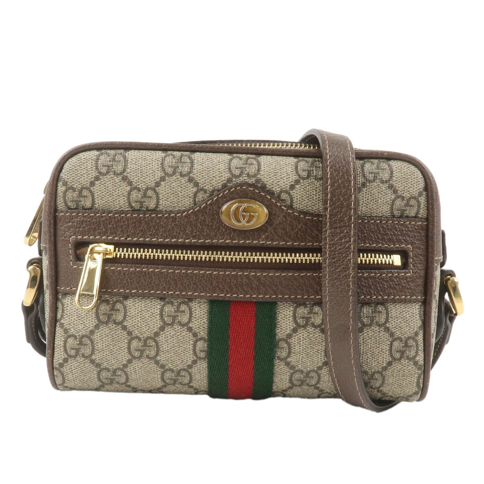 GUCCI-Ophidia-GG-Supreme-Mini-Shoulder-Bag-Brown-517350