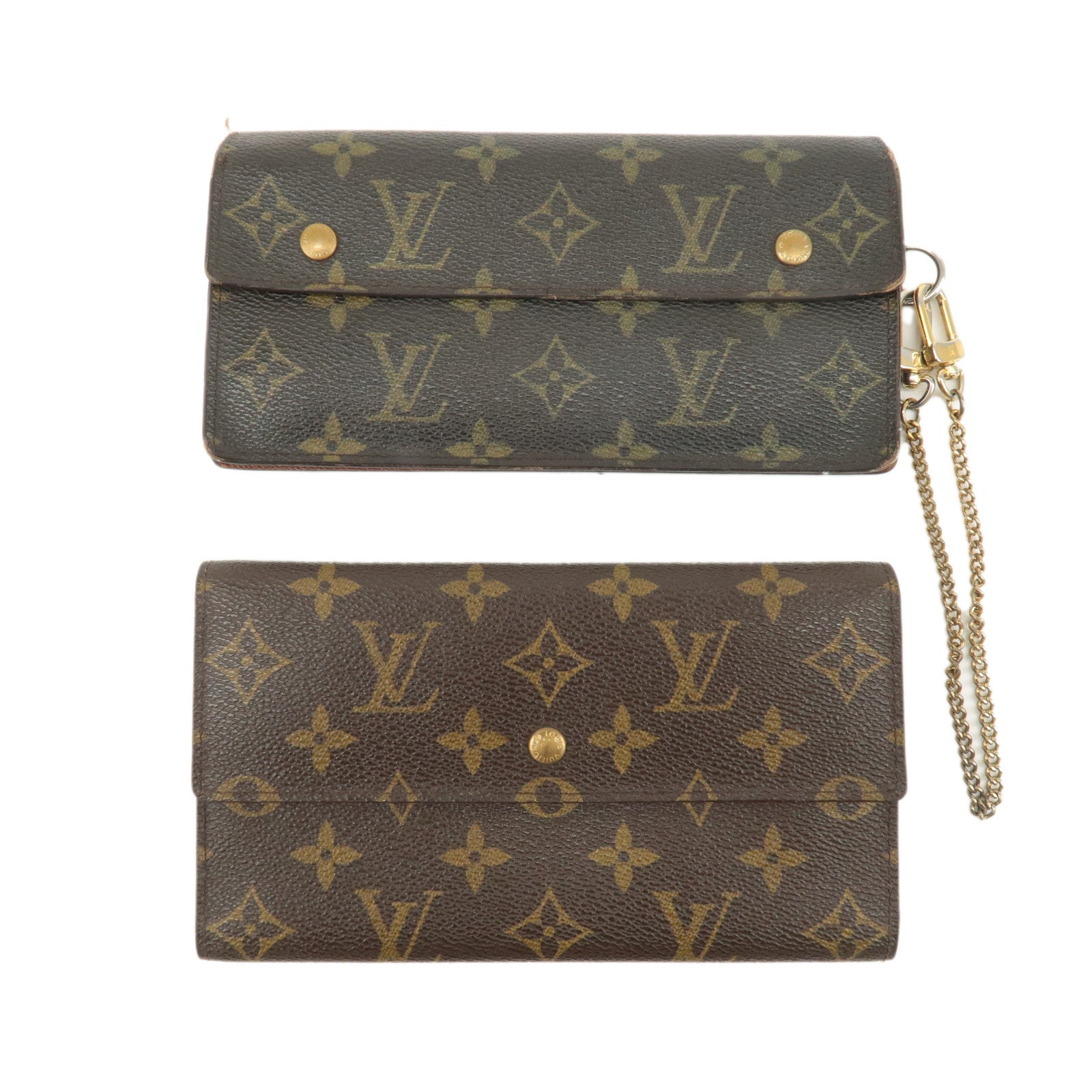 Louis Vuitton Monogram Set of 2 Portefeuille Wallet M58008 M61217