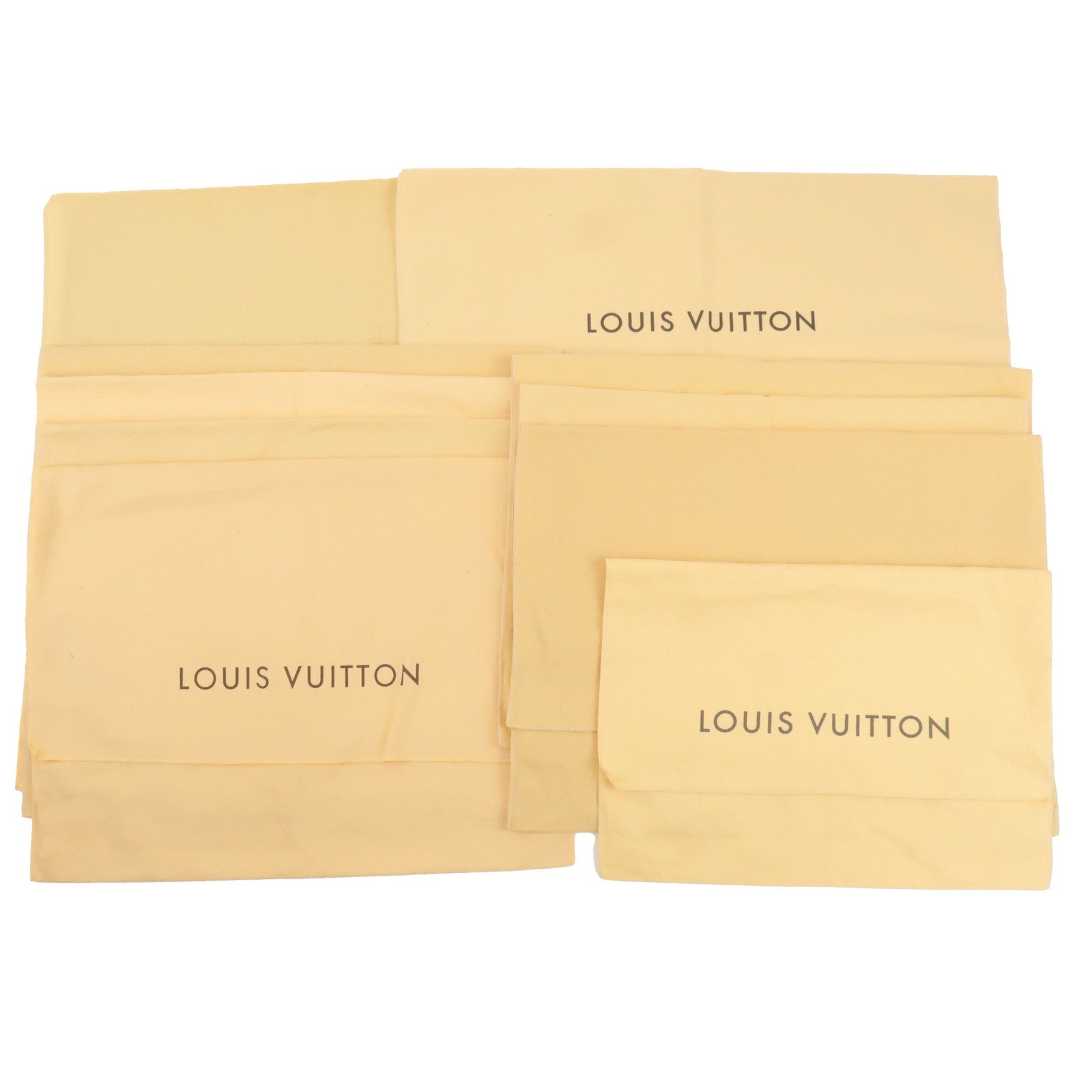 Louis-Vuitton-Set-of-10-Storage-Bag-Dust-Bag-Flap-Type-Beige