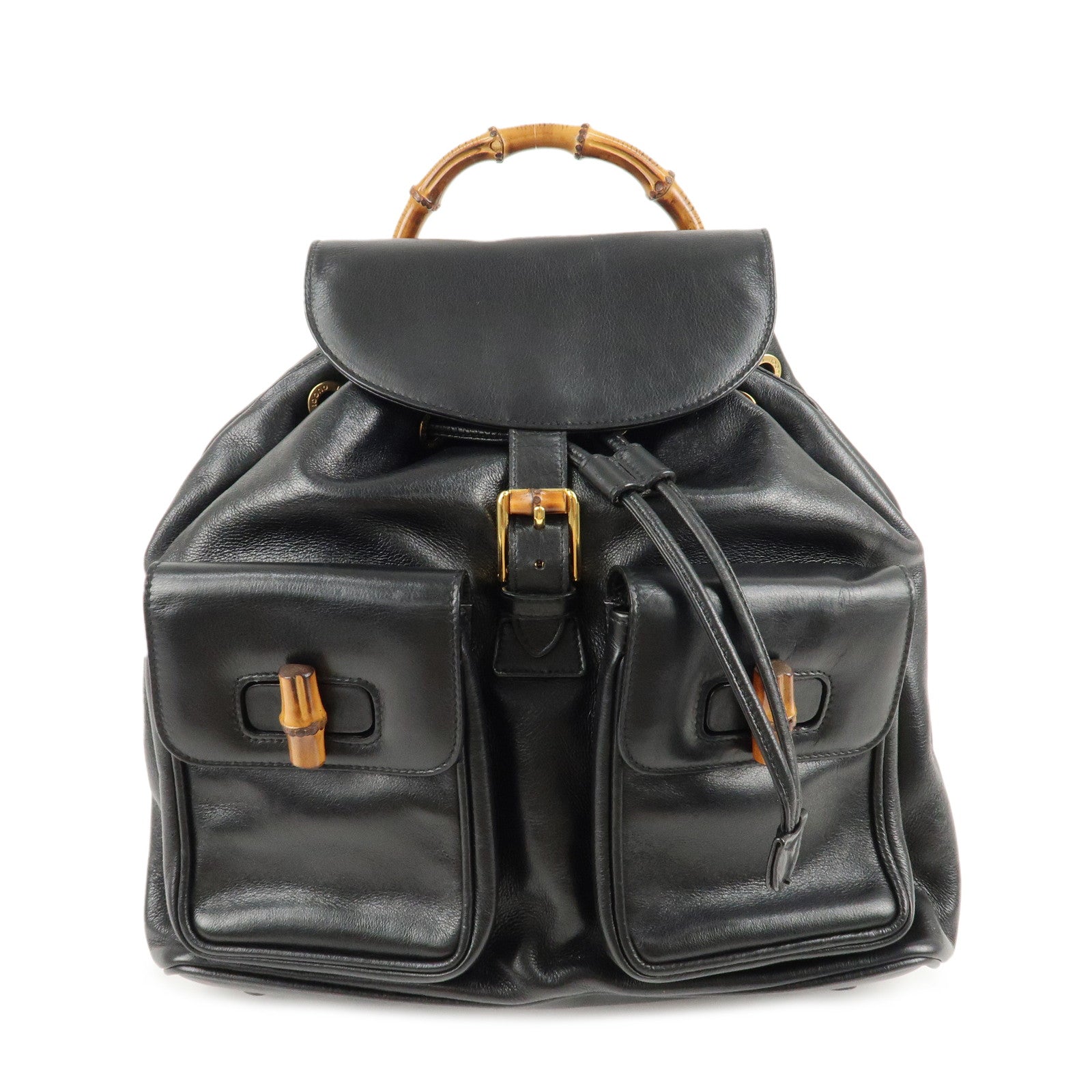 GUCCI-Bamboo-Leather-Back-Pack-Black-Ruck-Sack-003.2058.0016