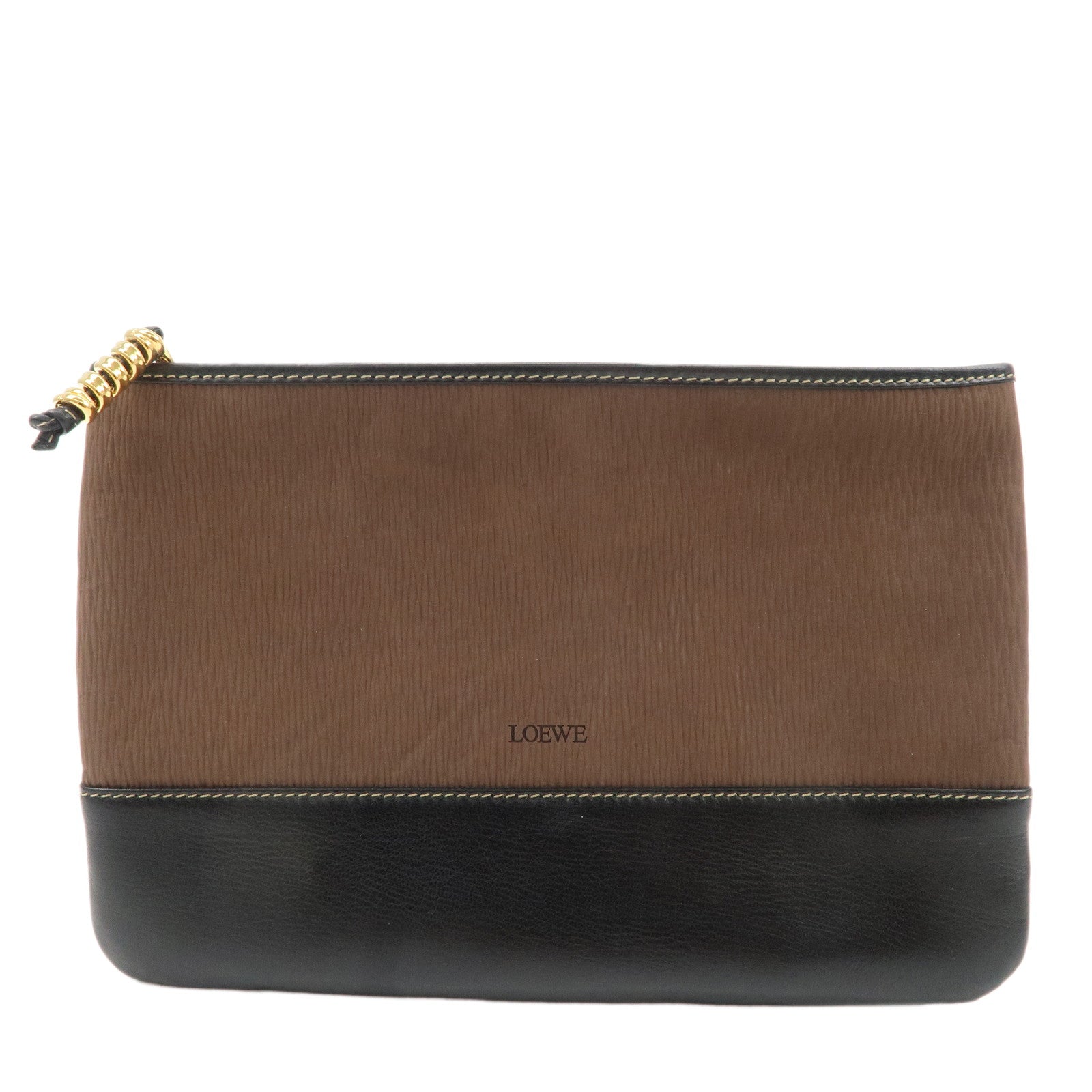 LOEWE-Velasquez-Leather-Pouch-Brown-Black