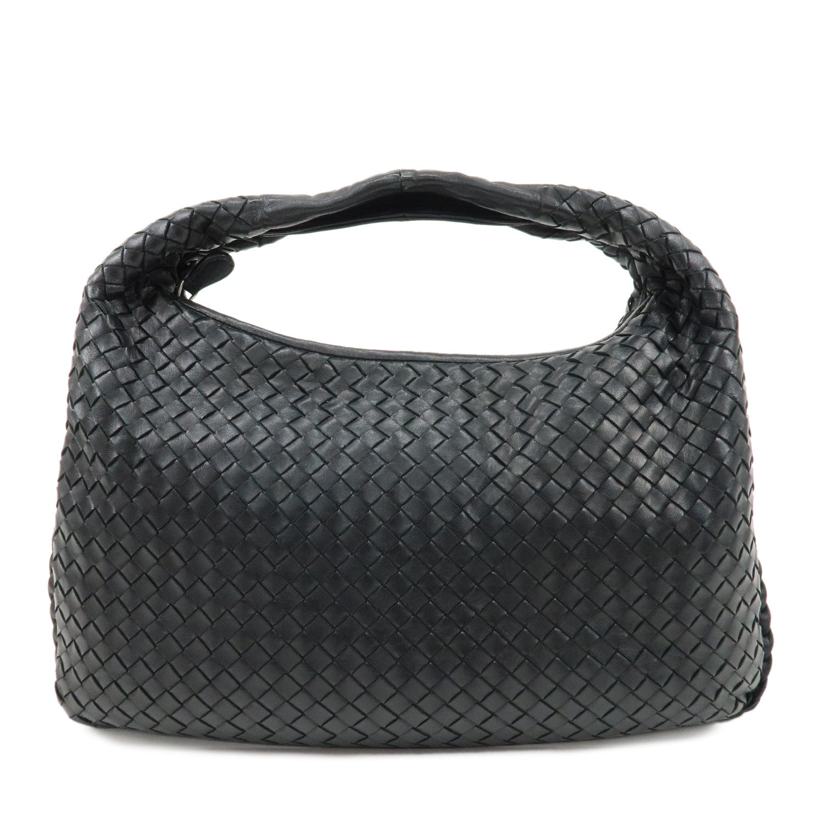 BOTTEGA-VENETA-Hobo-Intrecciato-Leather-Shoulder-Bag-Black-115653