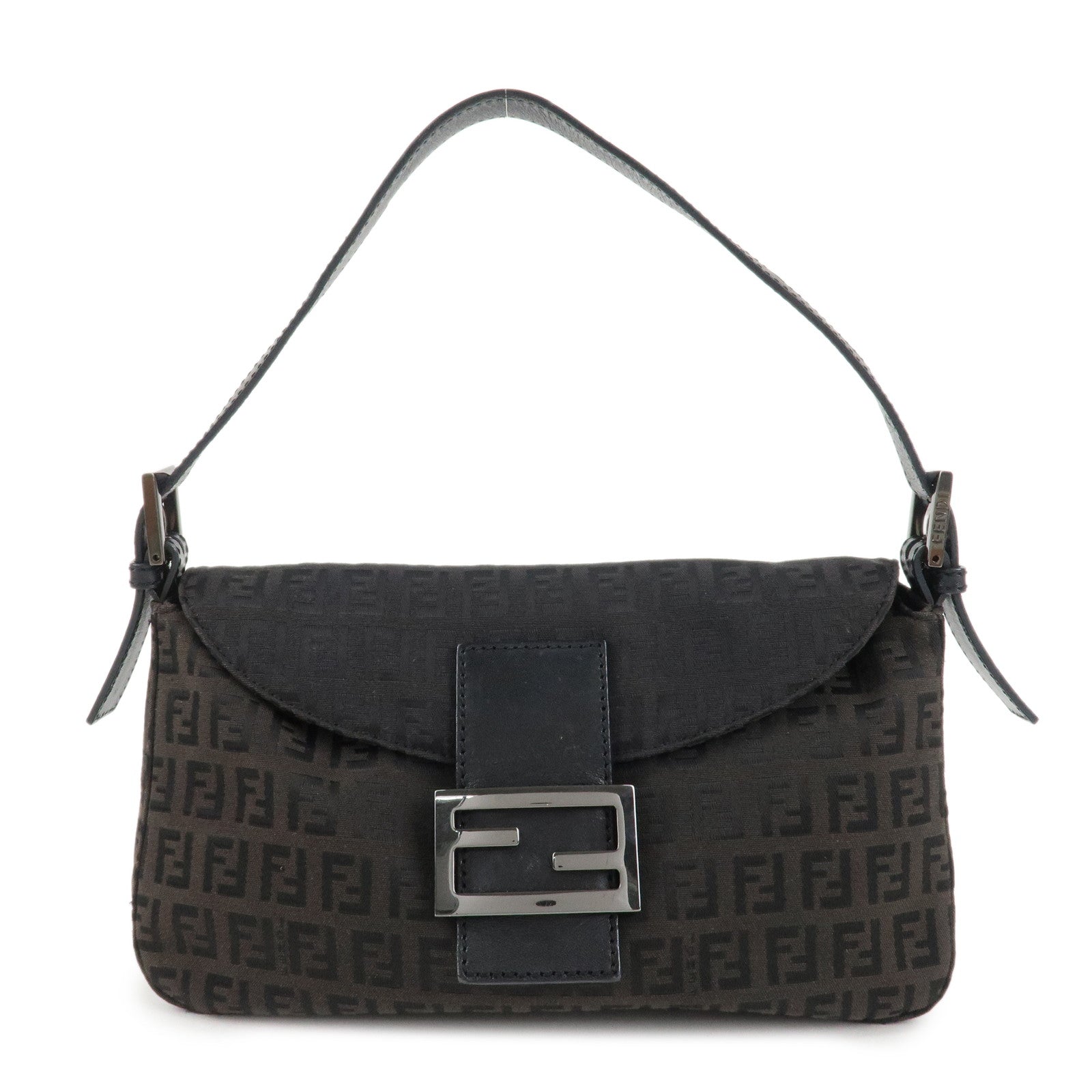 FENDI-Mamma-Baguette-Zucchino-Canvas-Leather-Shoulder-Bag-8BR003