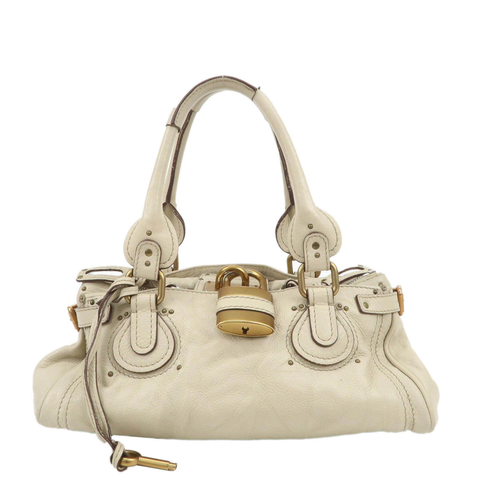 Chloe-Paddington-Leather-Shoulder-Bag-Hand-Bag-Ivory