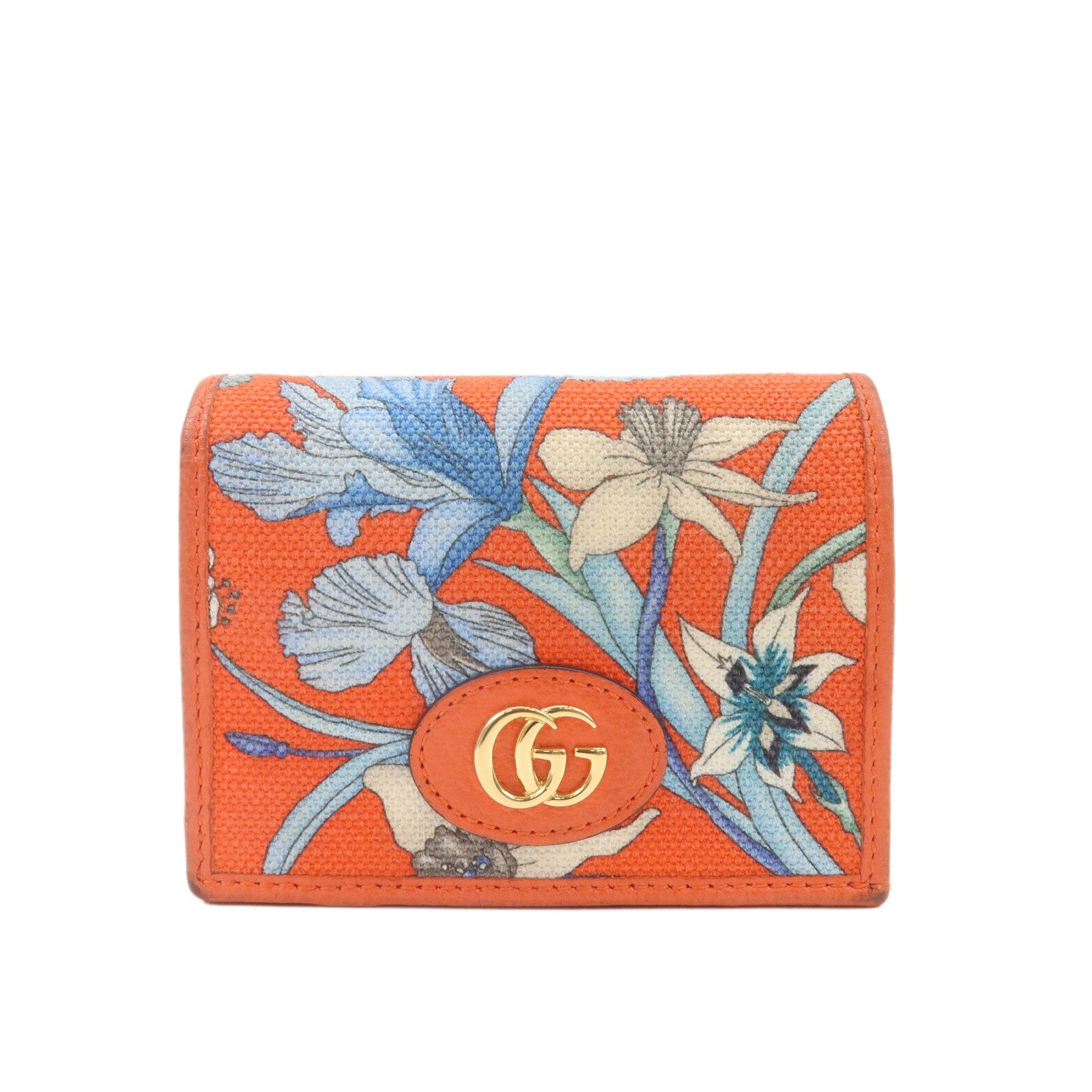 Gucci-GG-Marmont-Flora-Limited-edion-Canvas-Leather-Bifold-Wallet