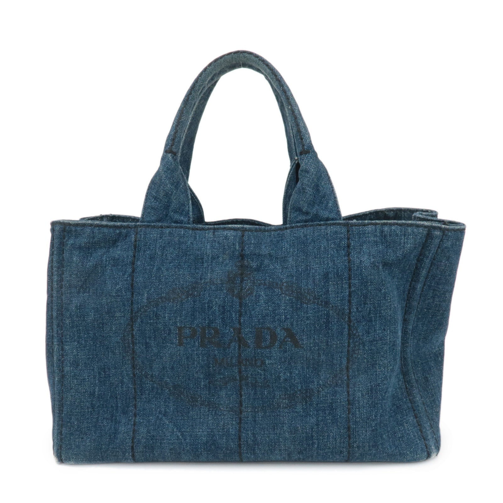 PRADA-Canapa-Large-Canvas-Tote-Bag-Hand-Bag-Denim-Blue-B1872B