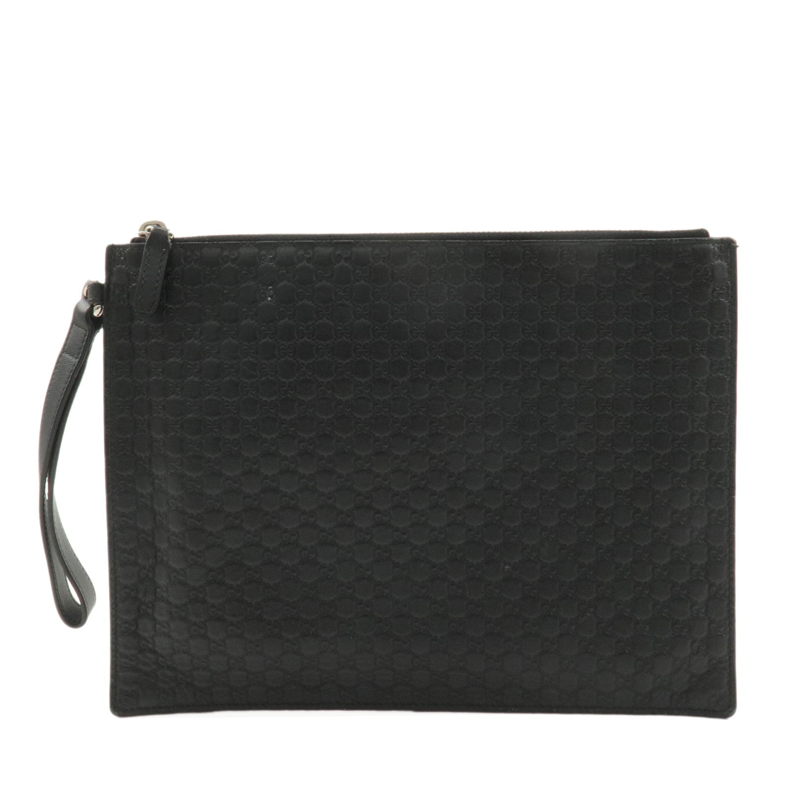 GUCCI-Micro-Guccissima-Leather-Clutch-Bag-Black-544477