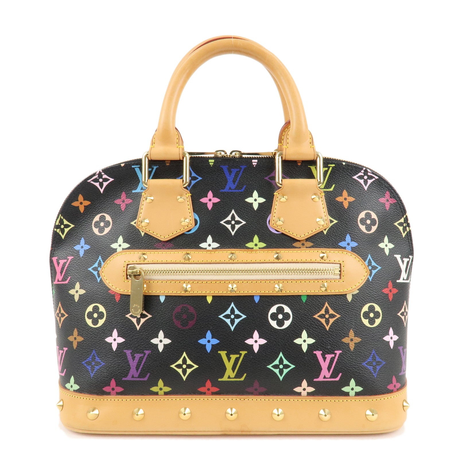 Louis Vuitton Monogram Multi Color Alma Hand Bag Noir M92646 Used