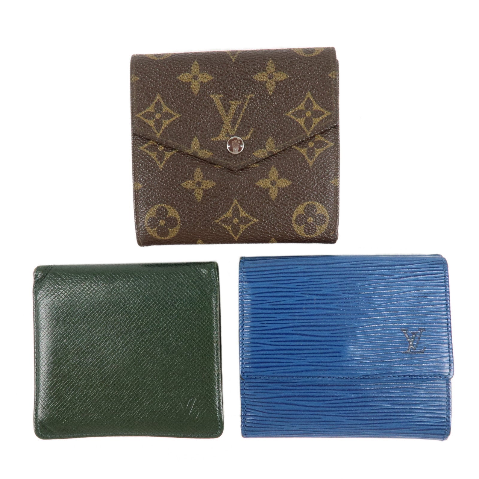 Louis-Vuitton-Set-of-3-Taiga-Monogram-Epi-Wallet