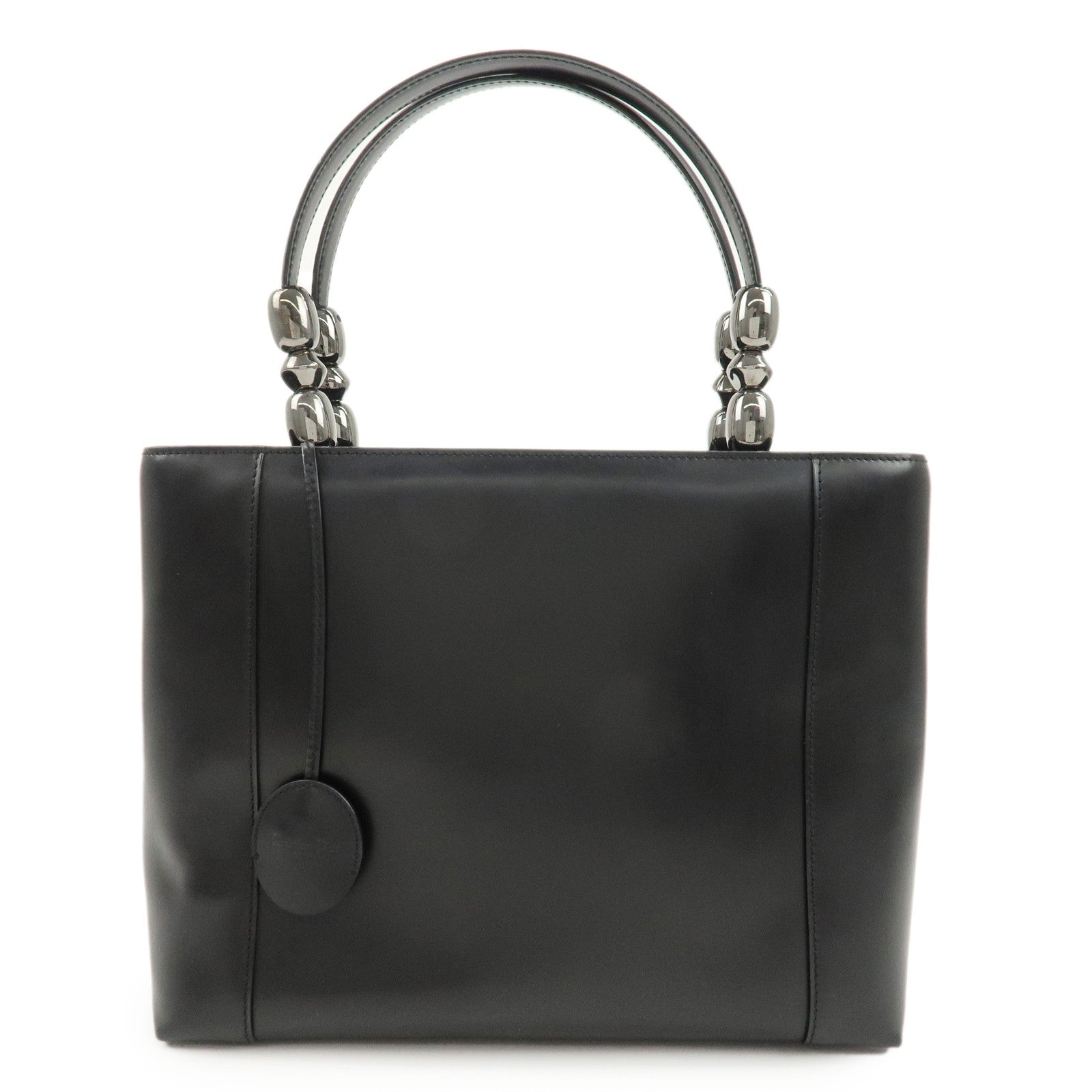 Christian-Dior-Maris-Pearl-Leather-2way-Bag-Hand-Bag-Black