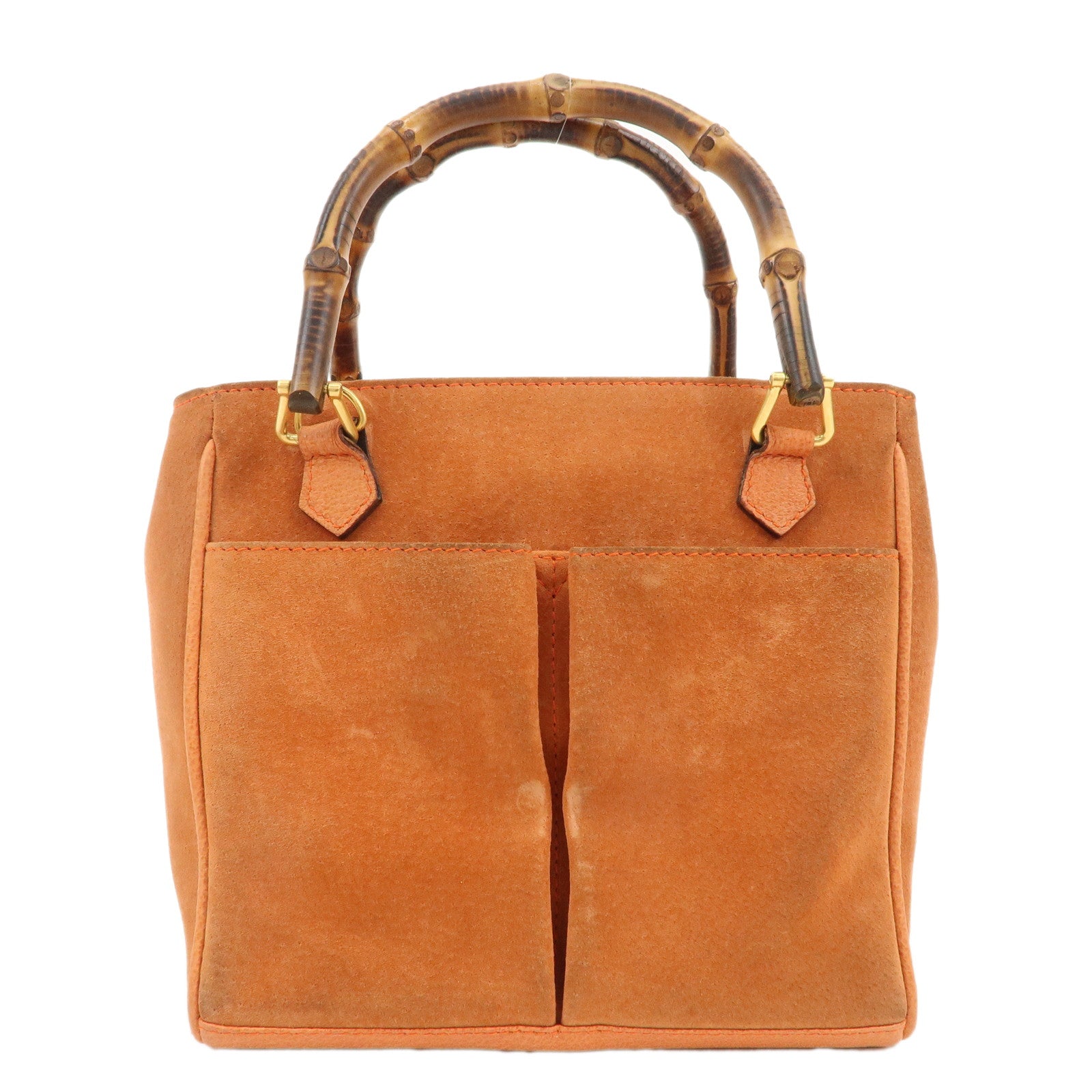 GUCCI-Bamboo-Suede-Leather-Hand-Bag-Orange-000.123.0316