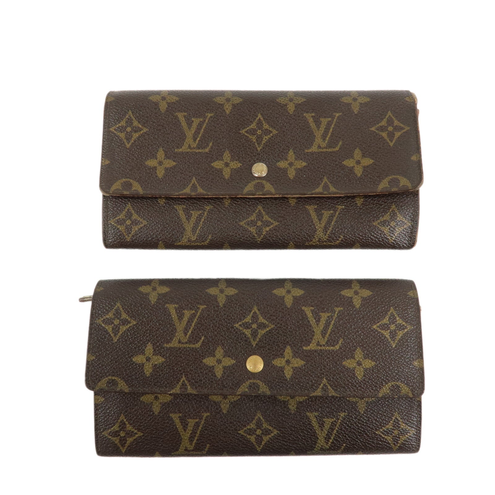 Louis-Vuitton-Monogram-Set-of-2-Long-Wallet-Brown-M61723