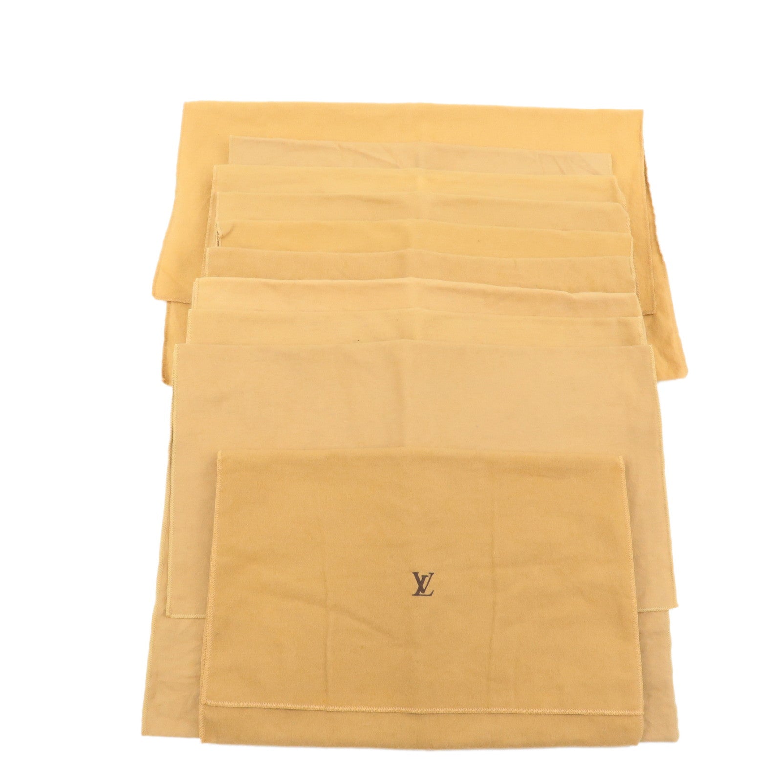 Louis-Vuitton-Set-of-10-Dust-Bag-Storage-Bag-Flap-Brown-Beige