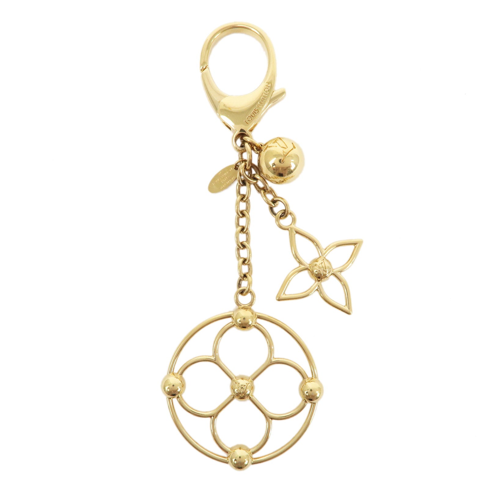 Louis-Vuitton-Bloomy-Key-Chain-Bag-Charm-Gold-M67931