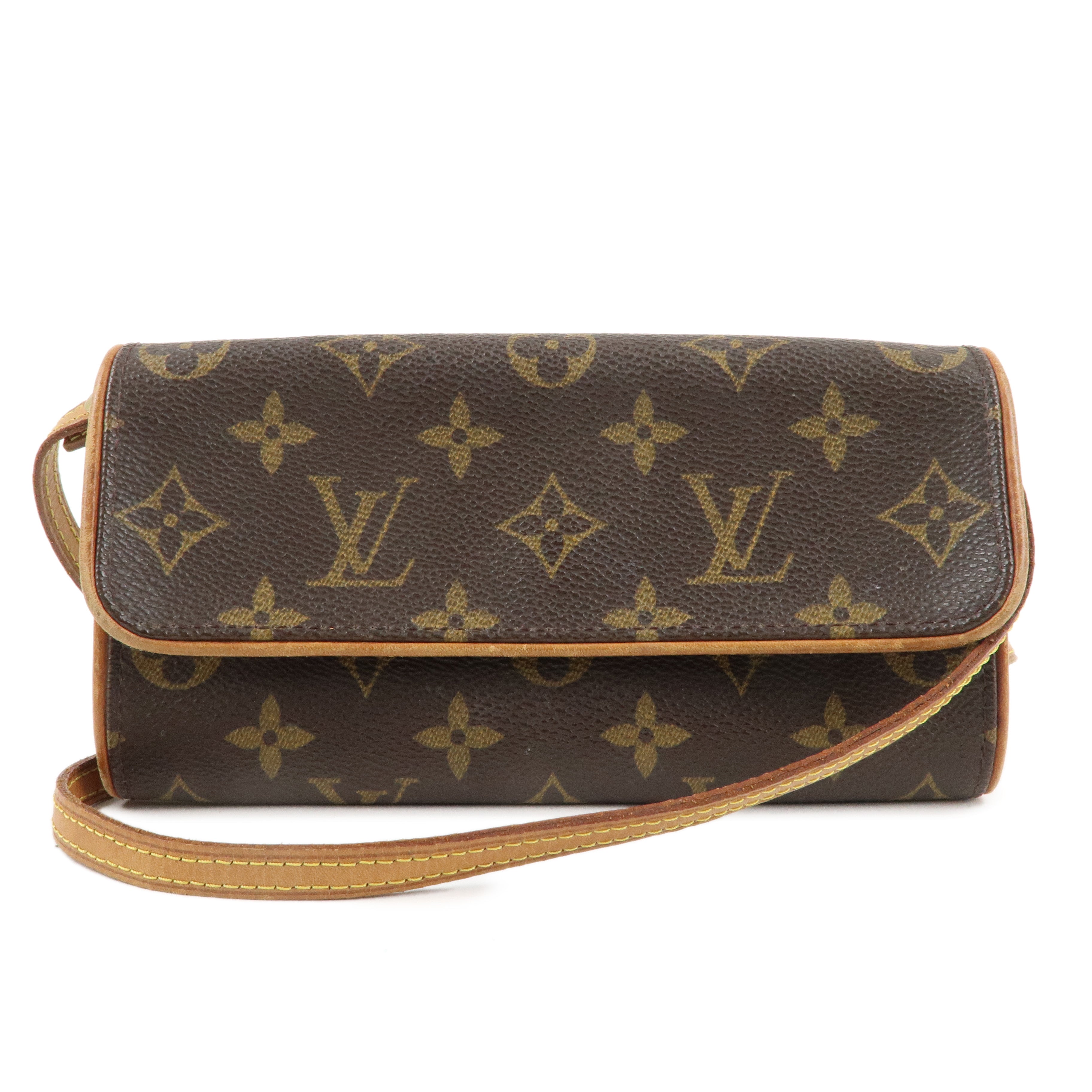 Louis Vuitton Monogram Pochette Twin PM 2Way Bag Brown M51854