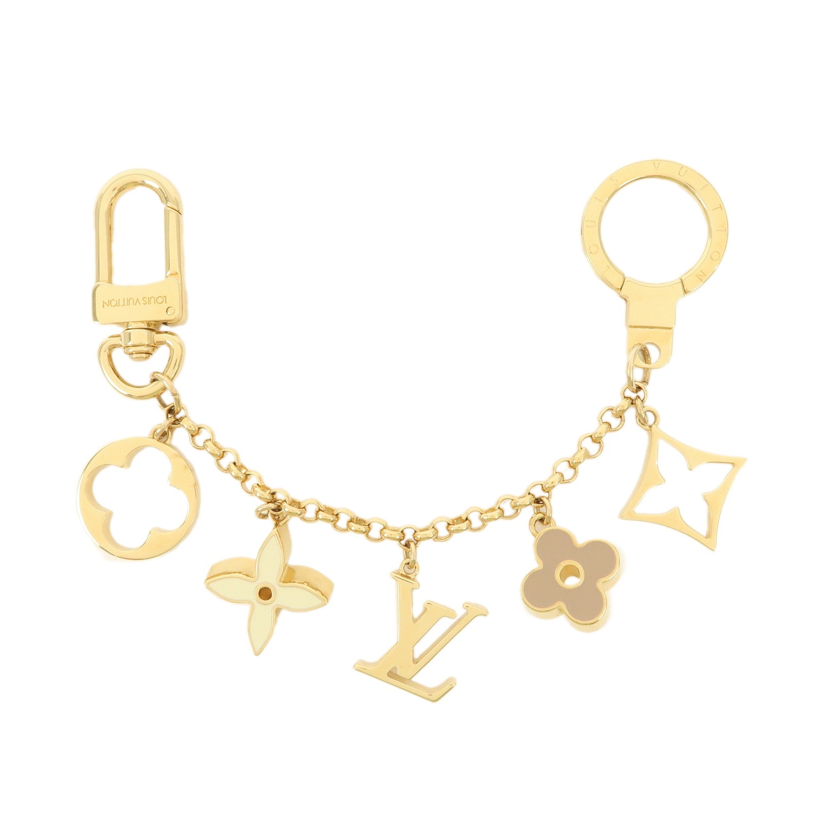 Louis-Vuitton-Fleur-de-Monogram-LV-Logo-Bag-Charm-Gold-M65111