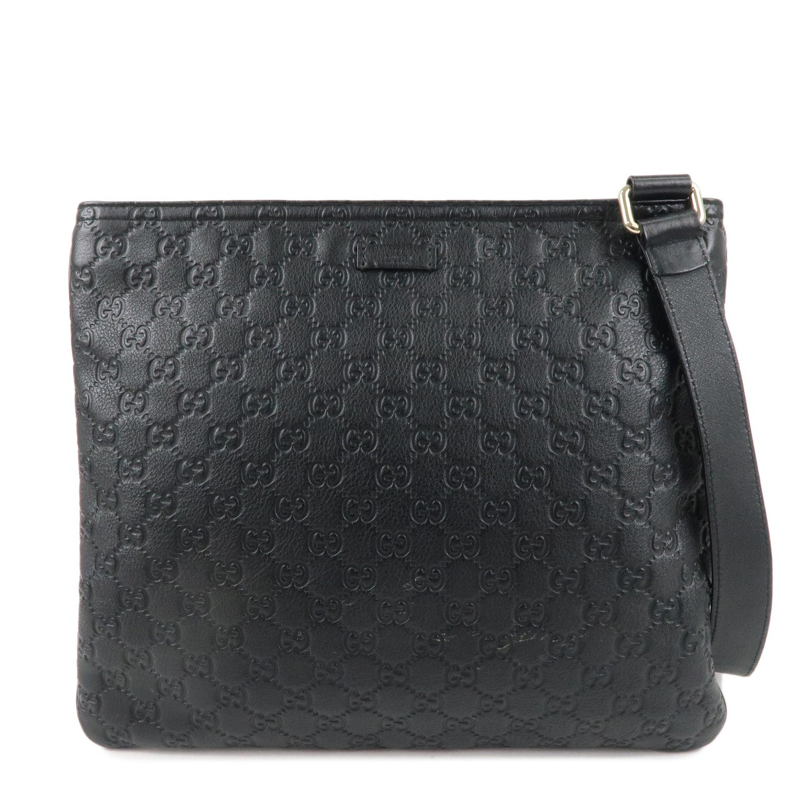 GUCCI-Guccisima-Leather-Shoulder-Bag-Black-201446