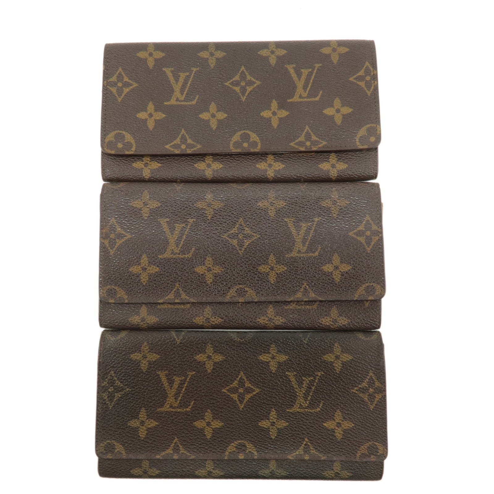 Louis Vuitton Monogram Set of 3 Porte Yen Long Wallet Brown M61820