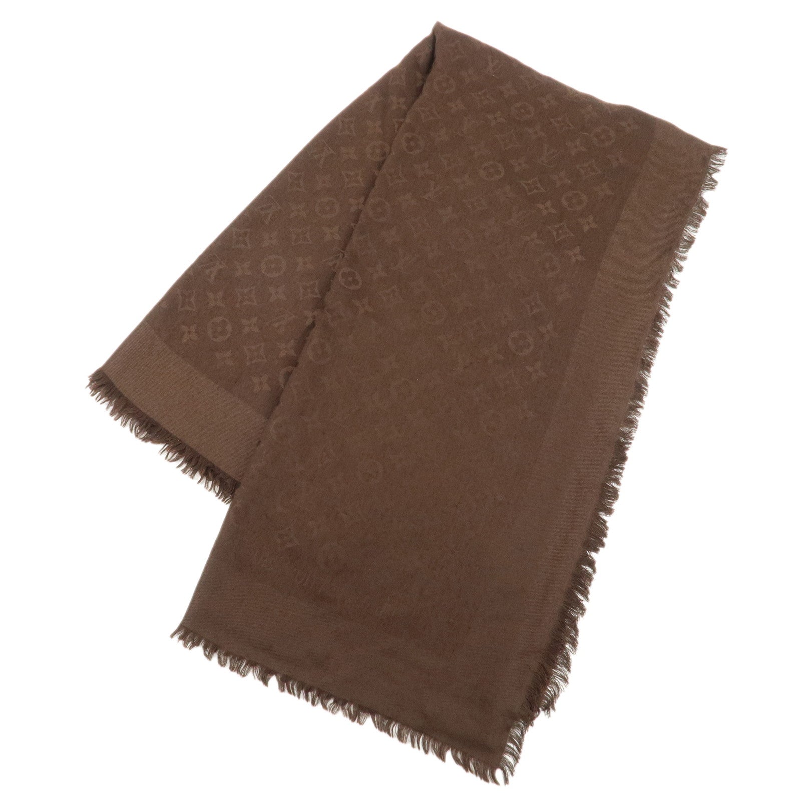 Louis-Vuitton-Monogram-Shine-Shawl-Stole-Scarf-Brown-401910