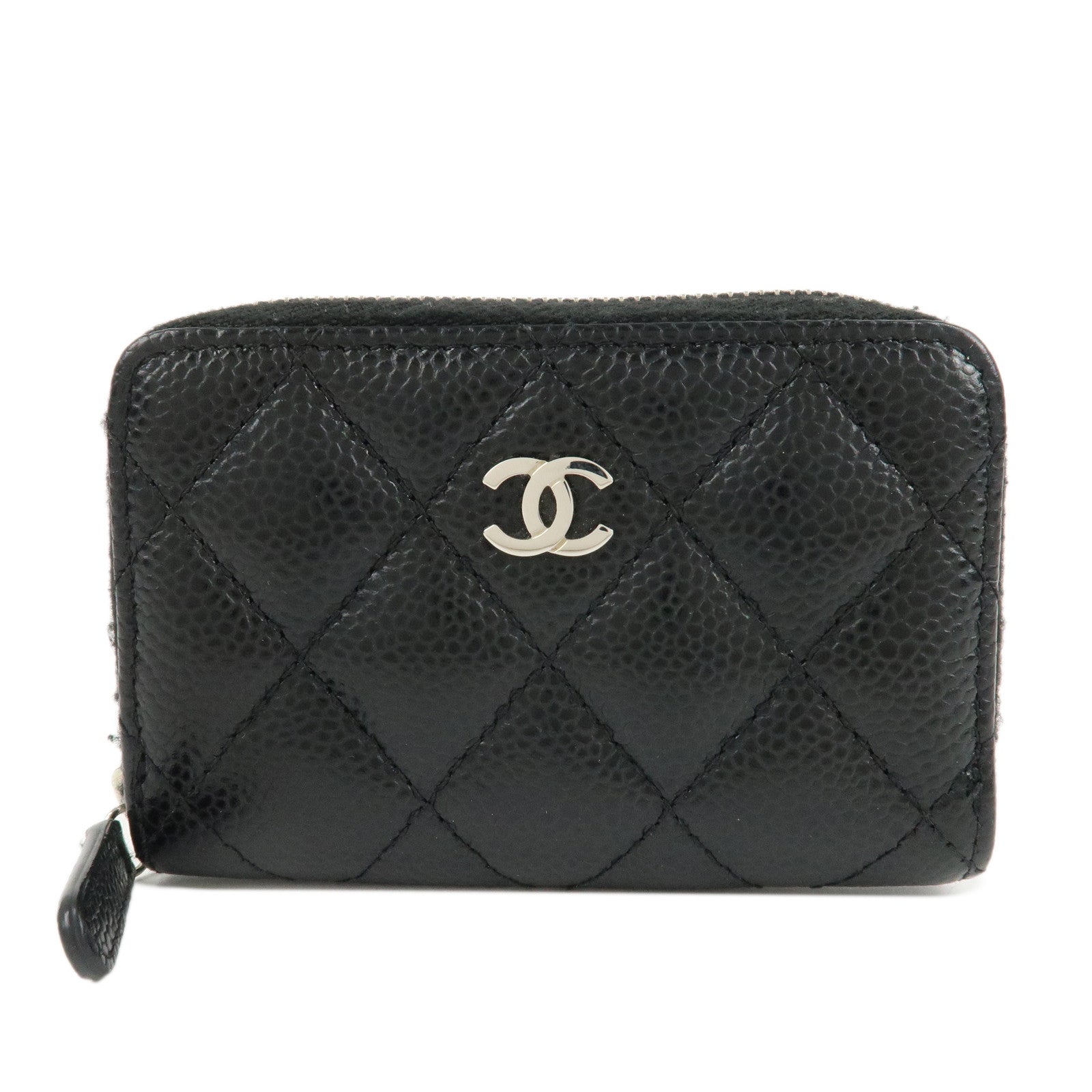 CHANEL-Matelasse-Caviar-Skin-Around-Zipper-Coin-Case-Black-AP0216