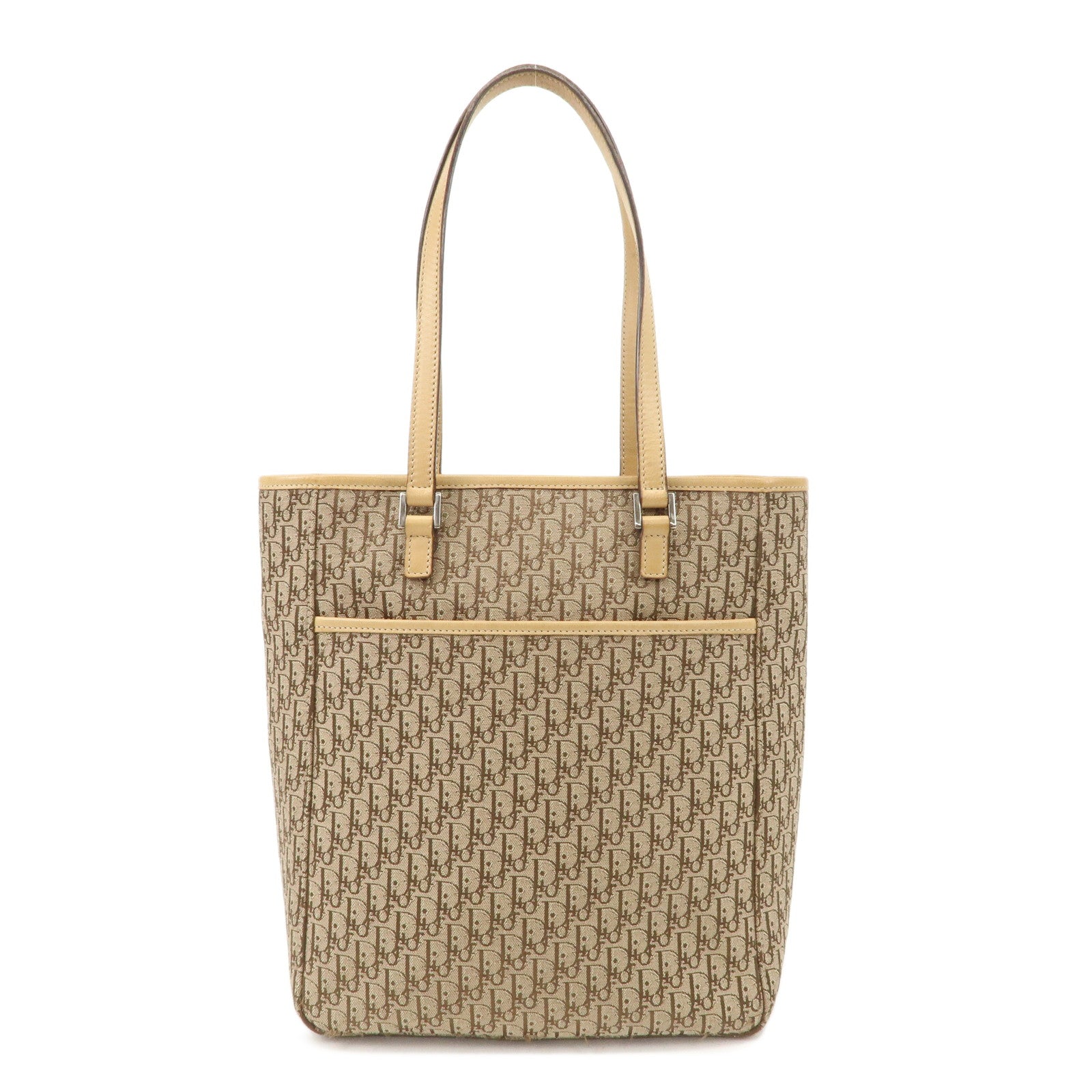 Christian-Dior-Trotter-Canvas-Leather-Tote-Bag-Beige-05RU-0044