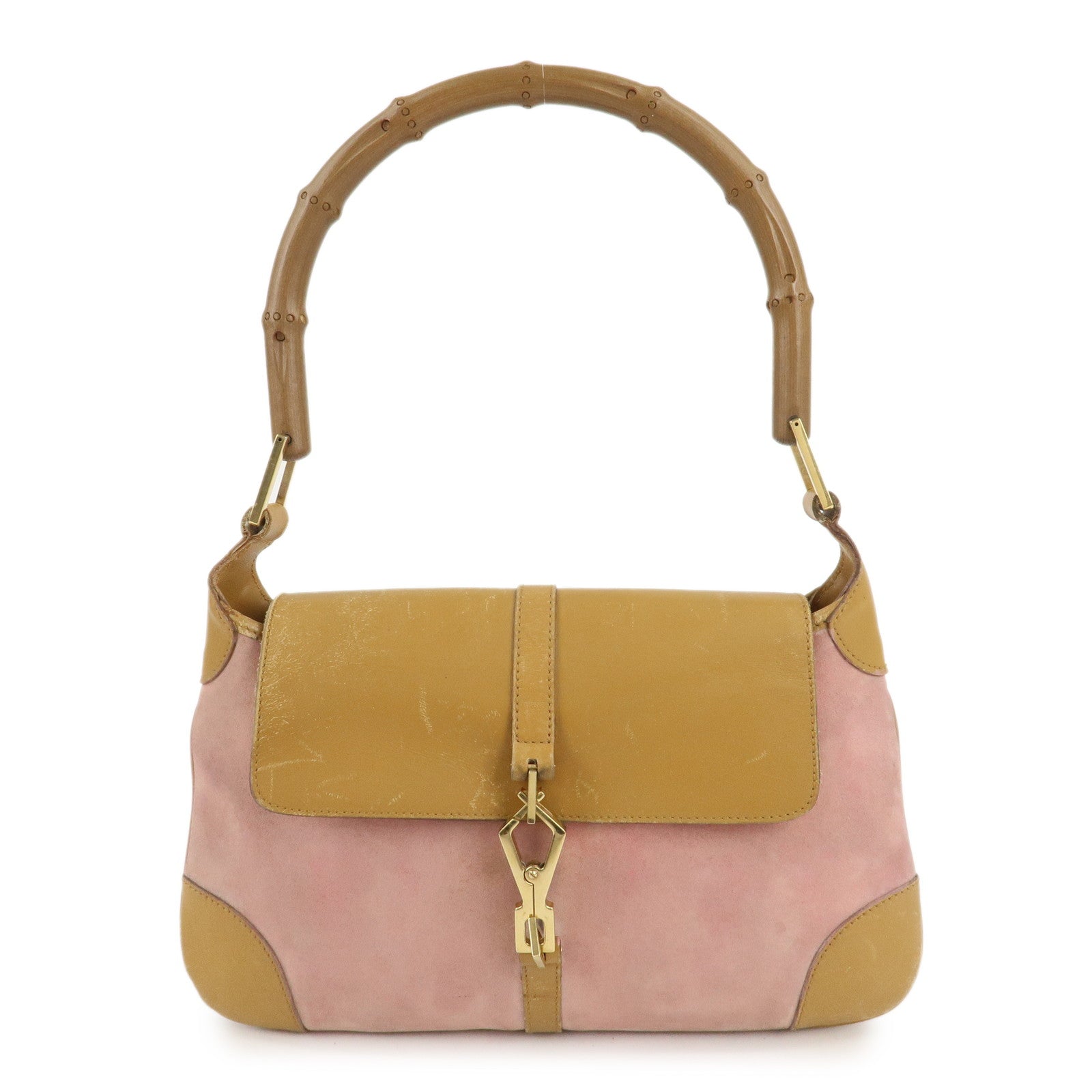 GUCCI-Bamboo-Suede-Leather-Shoulder-Bag-Pink-Beige-001.4096.1705