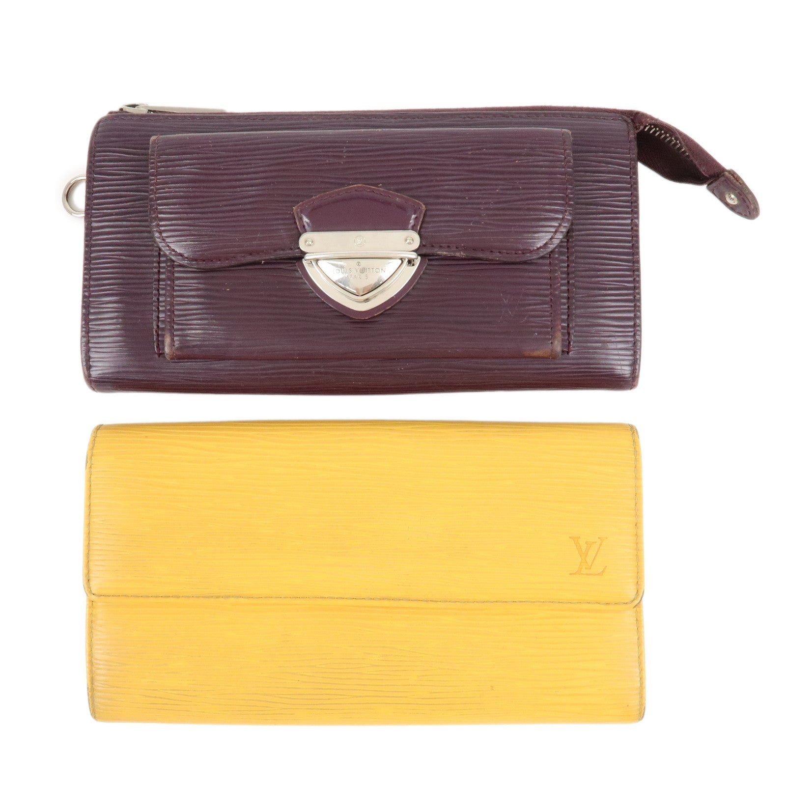 Louis-Vuitton-Epi-Set-of-2-Wallet-Yellow-Cassis-M63579-M6659K