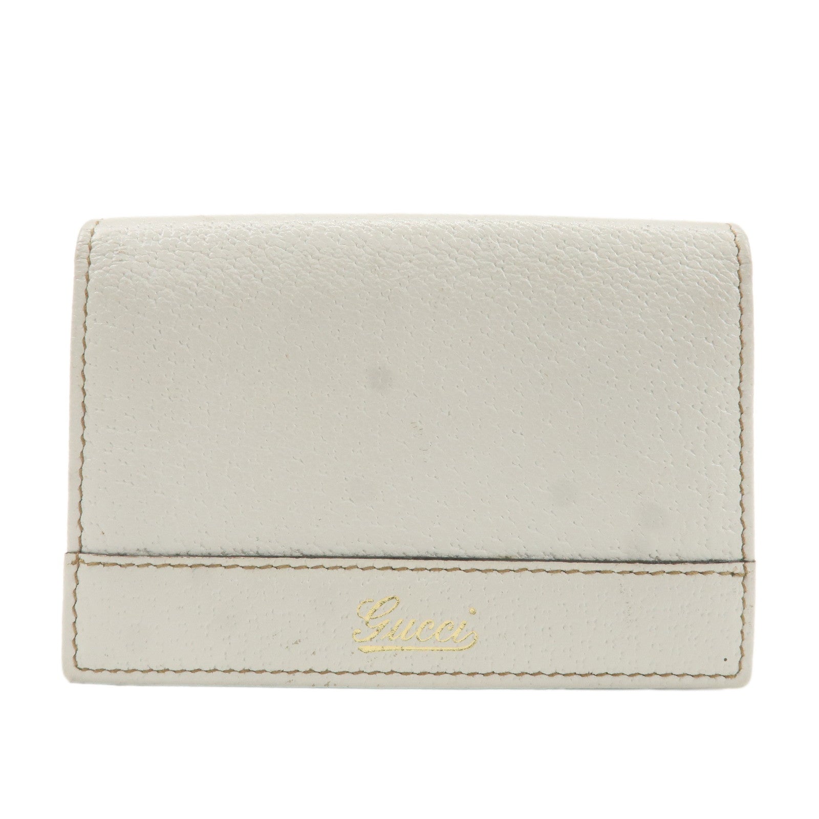 GUCCI-Leather-GG-Canvas-Card-Case-White-131858