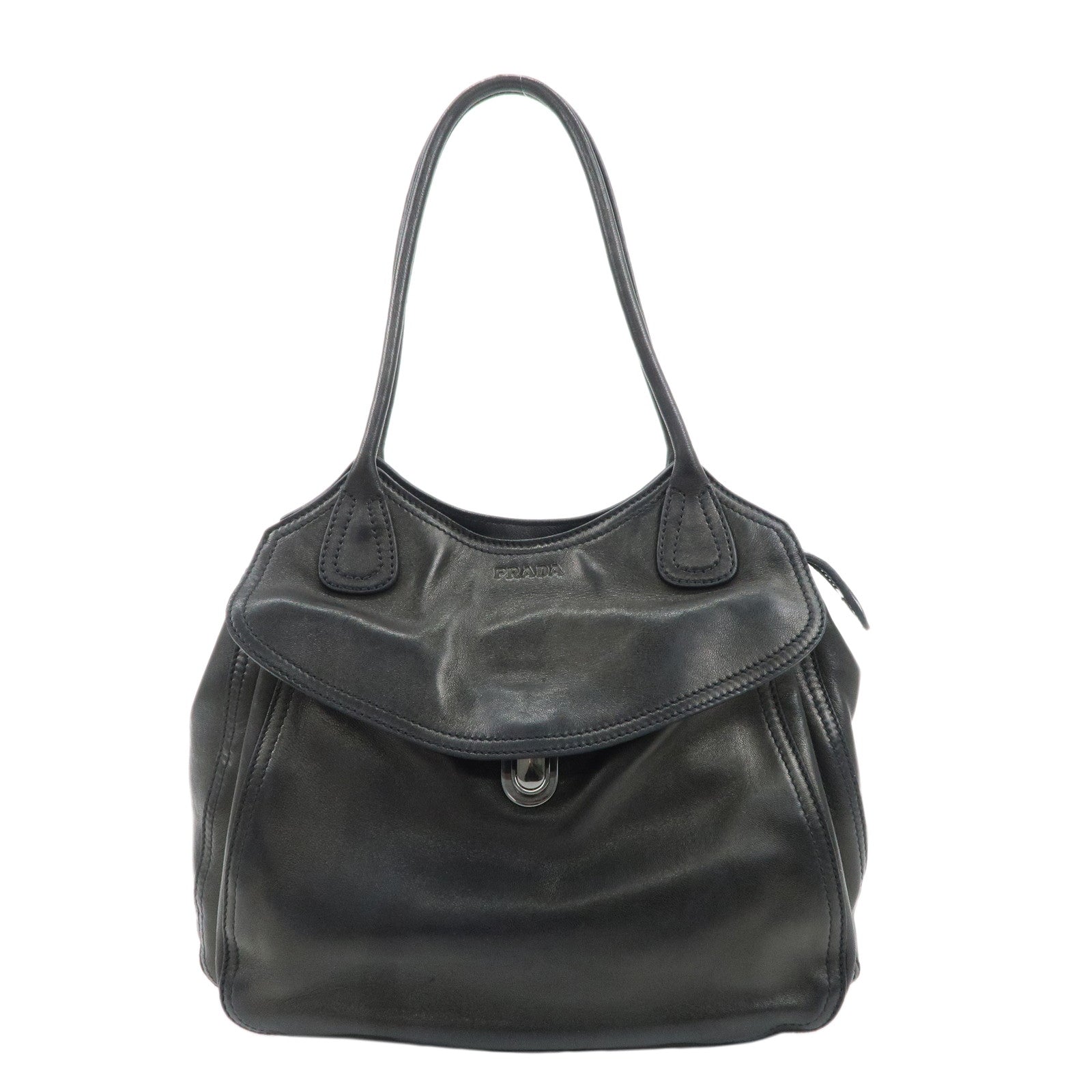 PRADA-Leather-Tote-Bag-Black