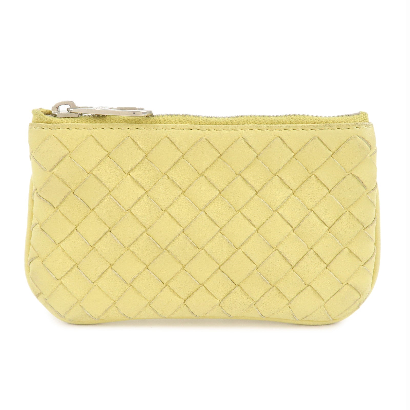 BOTTEGA-VENETA-Intrecciato-Leather-Coin-Case-Yellow-131232