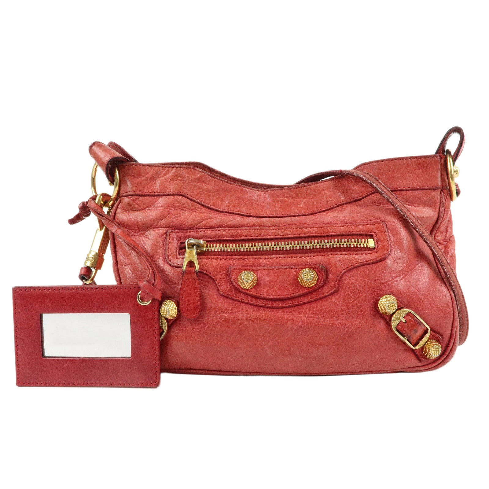 BALENCIAGA-The-Giant-Hip-Leather-Shoulder-Bag-Red-237203