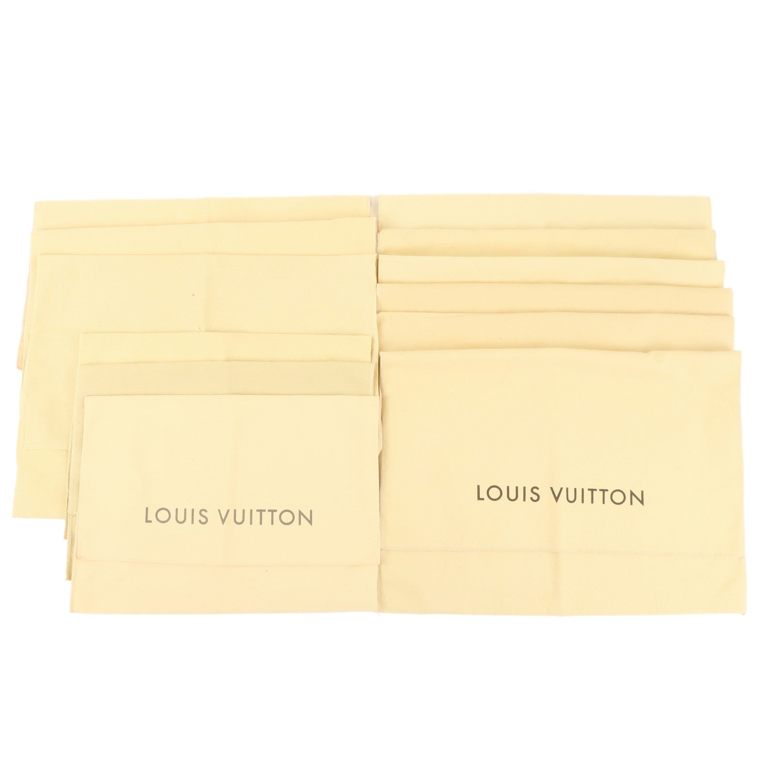 Louis Vuitton Set of 12 Storage Bag Dust Bag Flap Type Beige