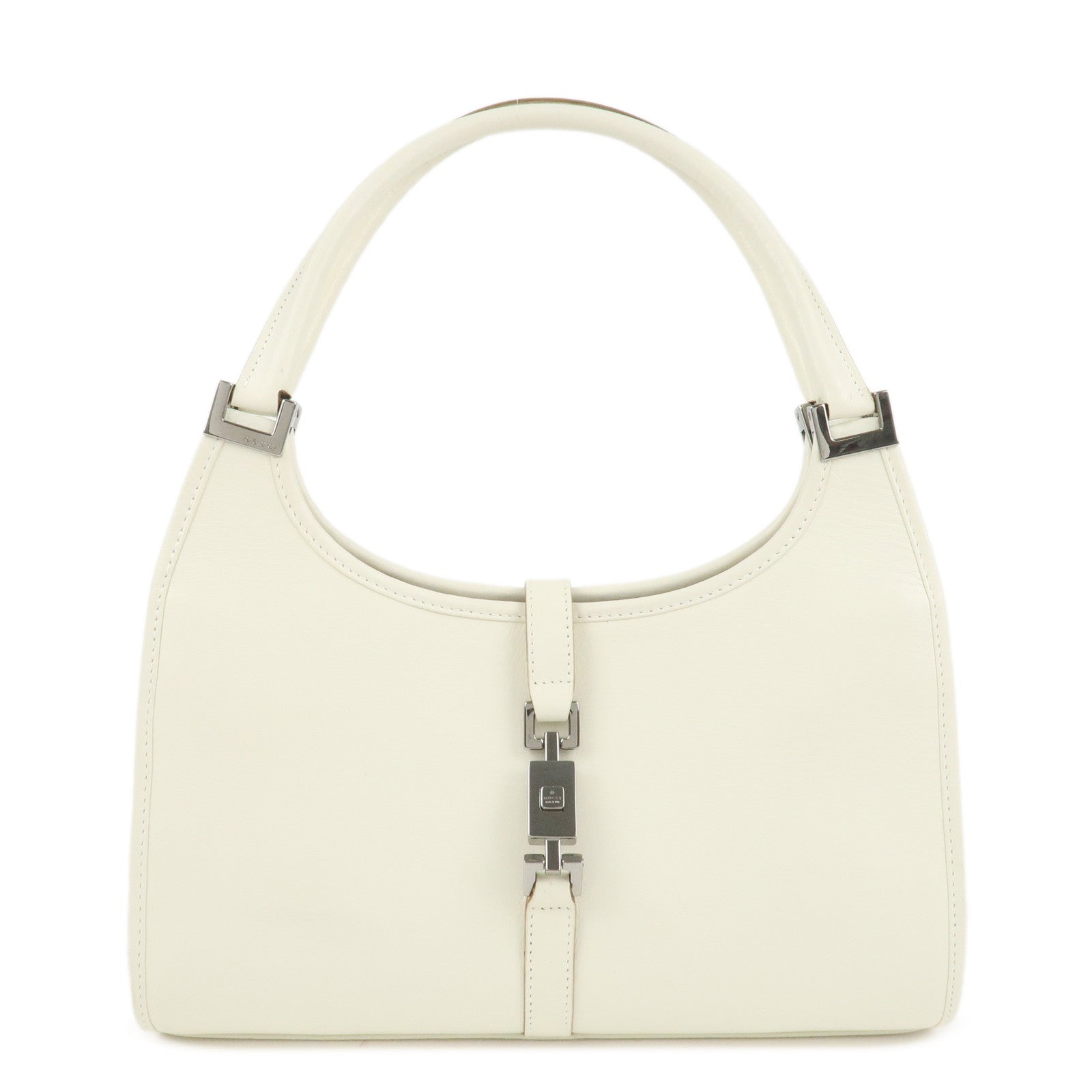 GUCCI-Jackie-Leather-Shoulder-Bag-Hand-Bag-White-1721