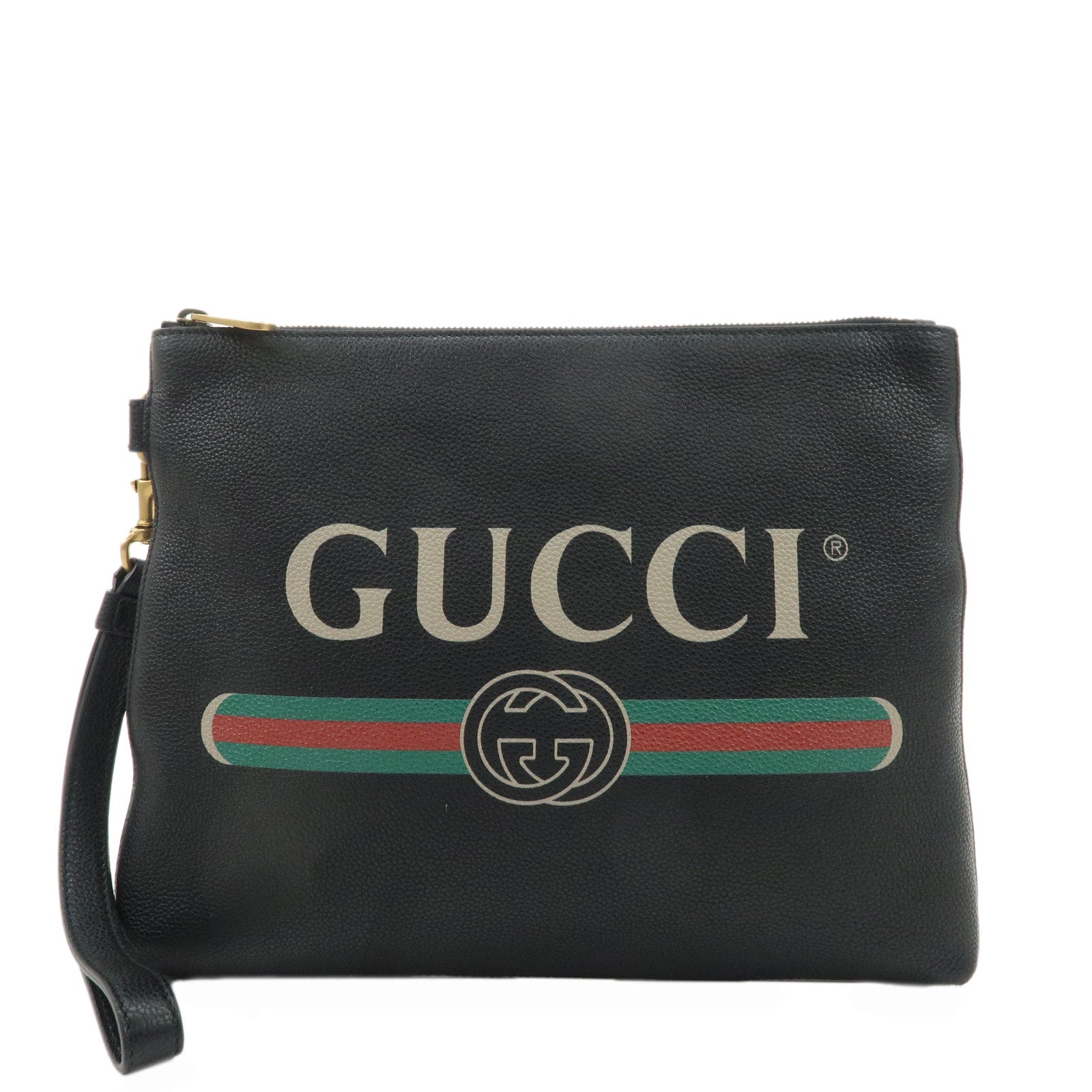 GUCCI-Leather-Portfolio-Medium-Clutch-Bag-Black-572770