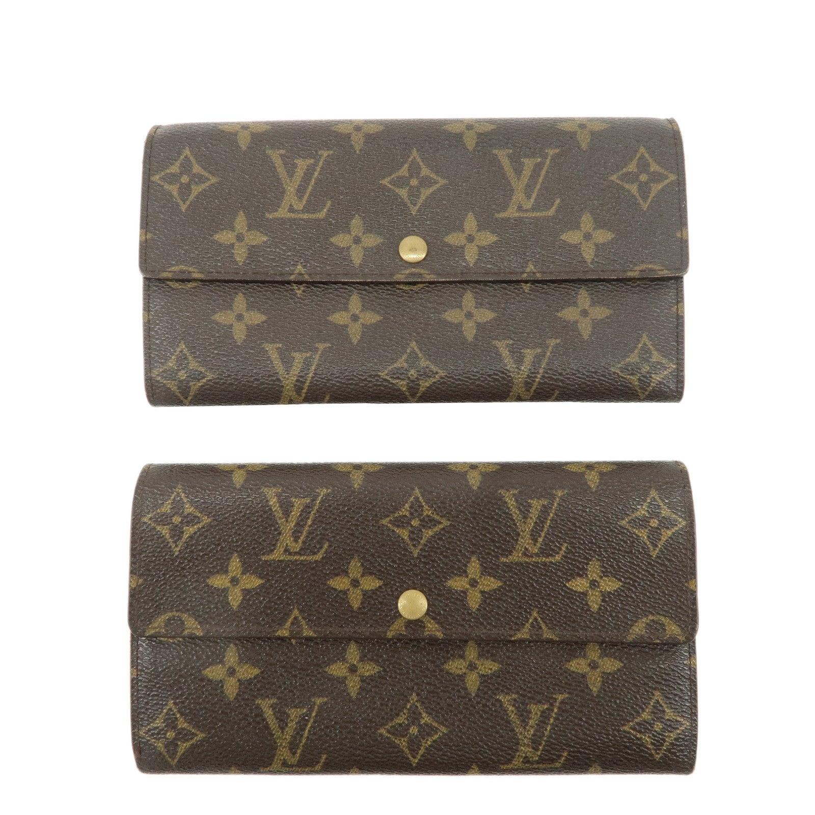 Louis-Vuitton-Set-of-2-Monogram-Long-Wallet-Brown-M61725